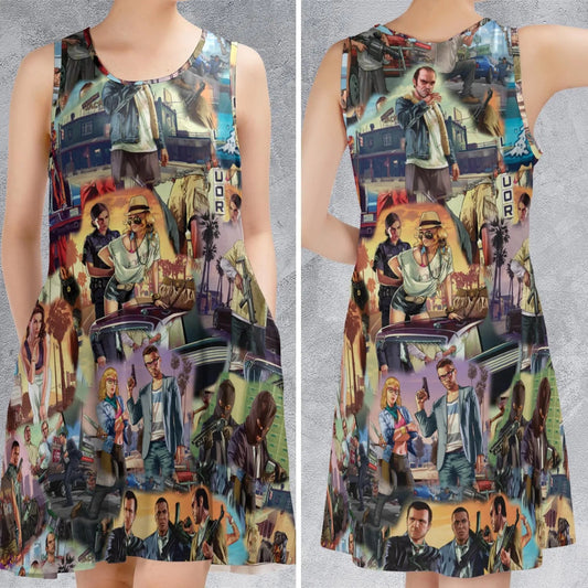 Casual Sleeveless Dress - A3XUJ5Q8