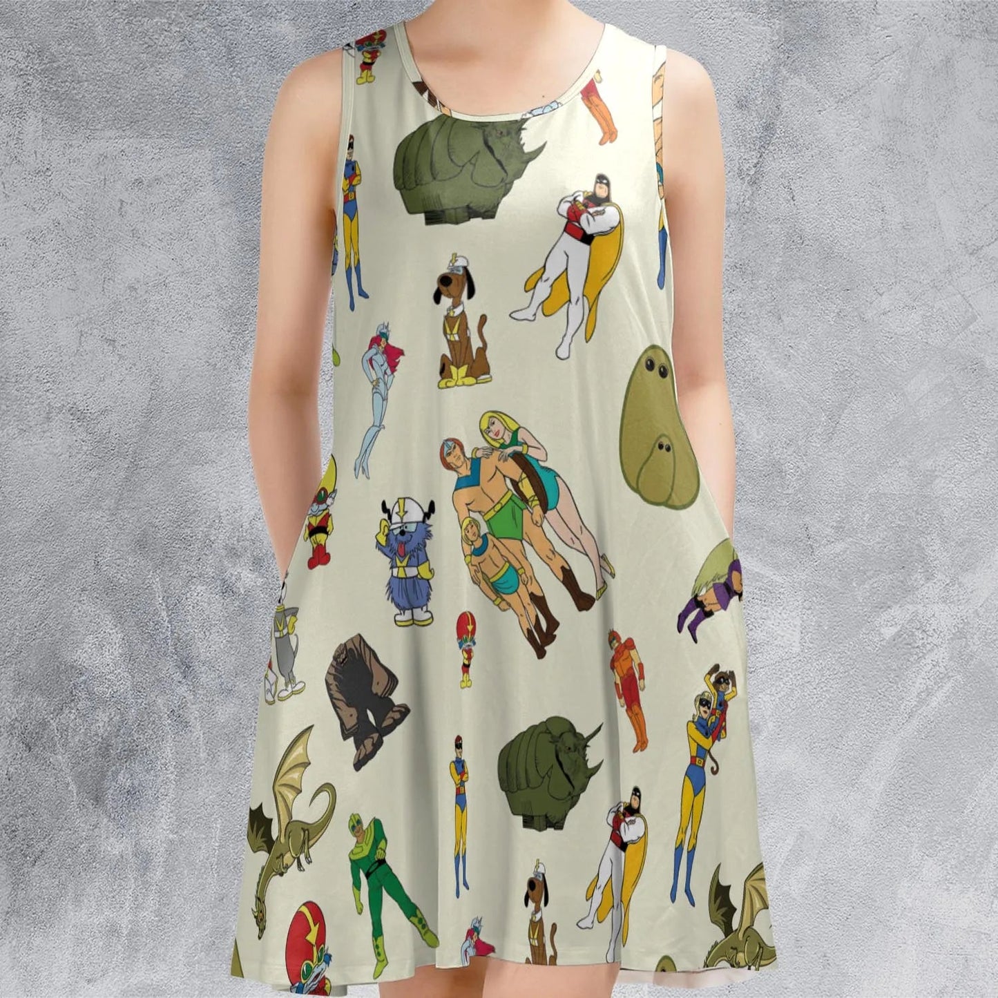 Casual Sleeveless Dress - 89N6DA4X