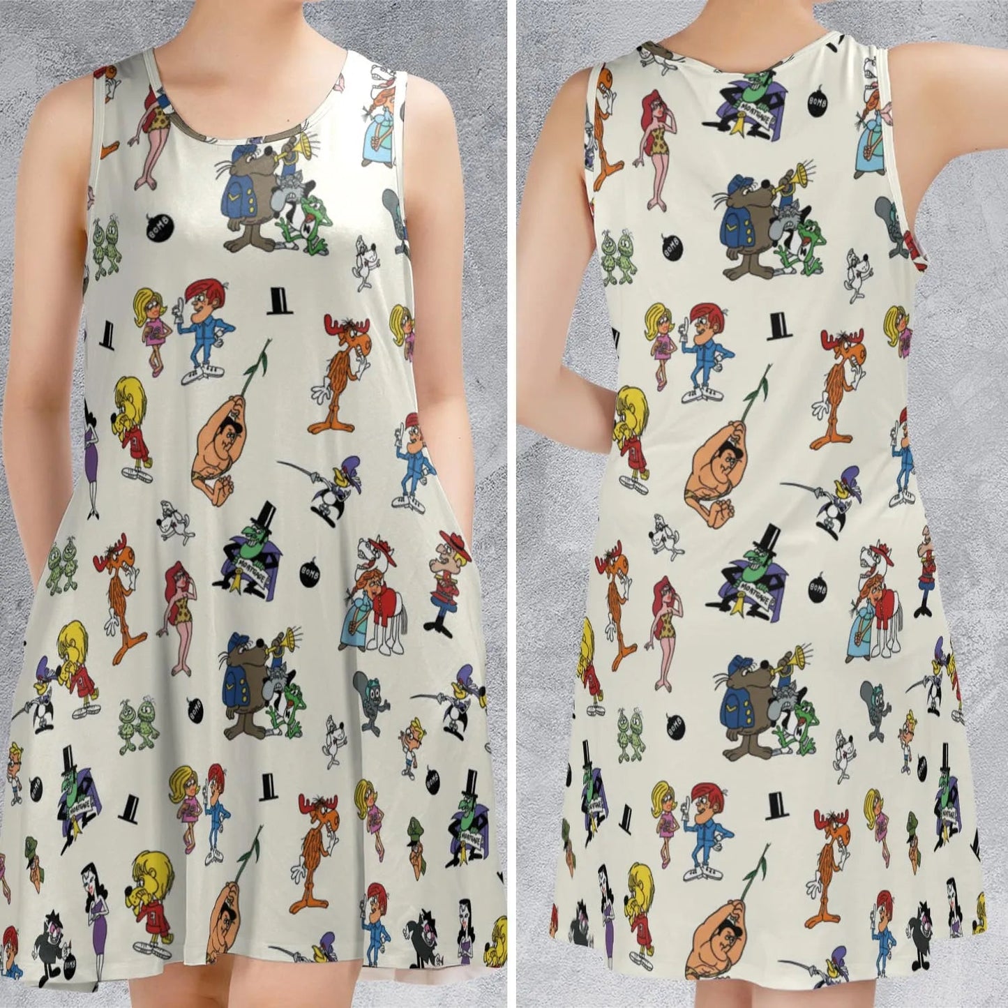 Casual Sleeveless Dress - MWD7B21M