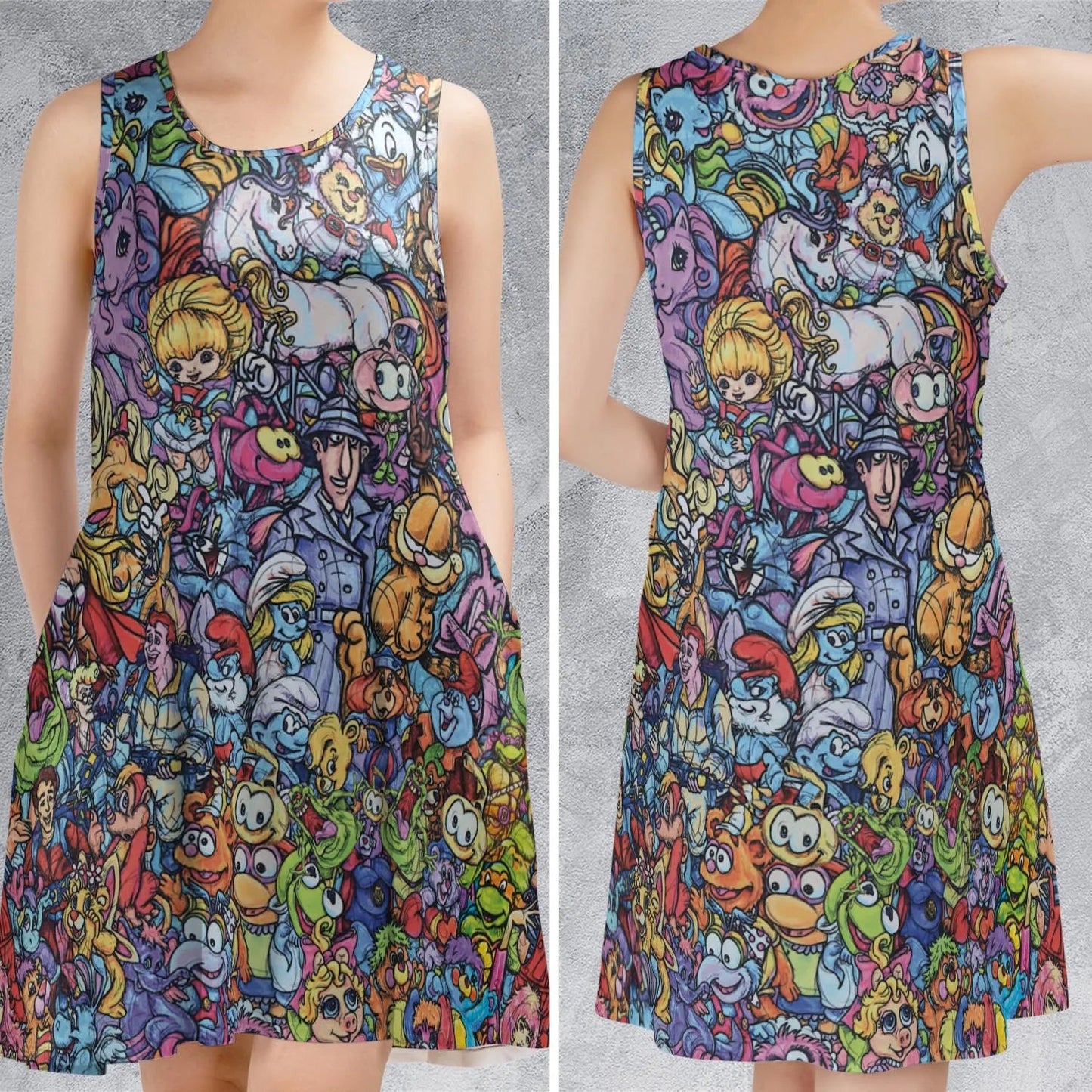 Casual Sleeveless Dress - XS67RKXR