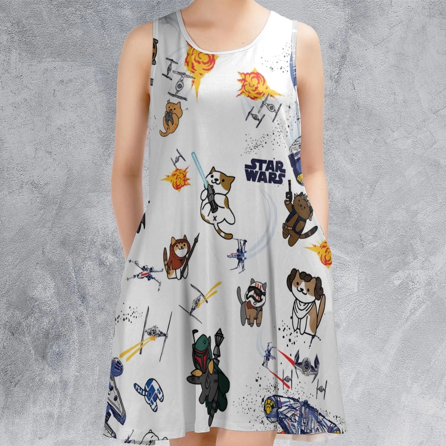 Casual Sleeveless Dress - ZNUQLBMJ