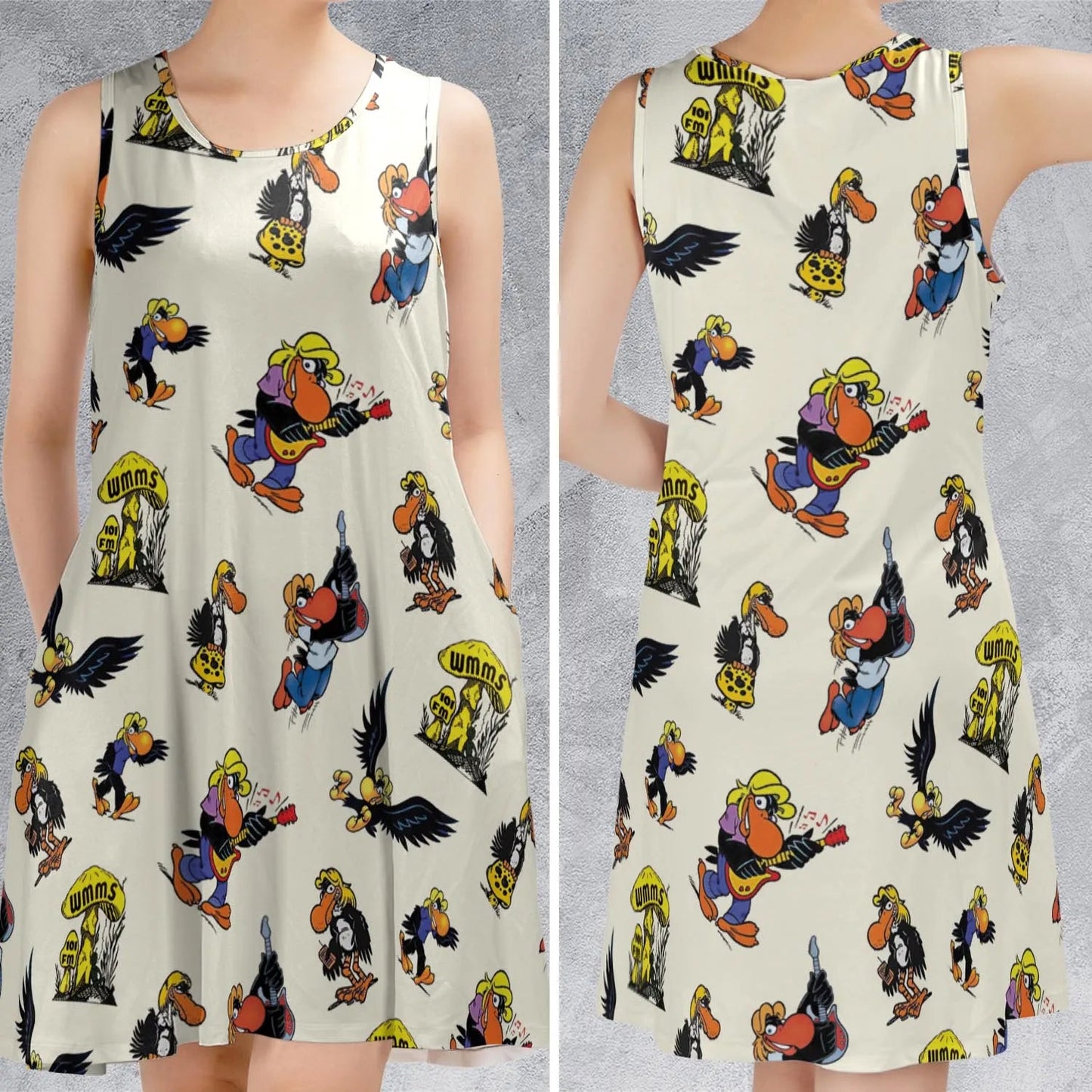 Casual Sleeveless Dress - NU6J84U3