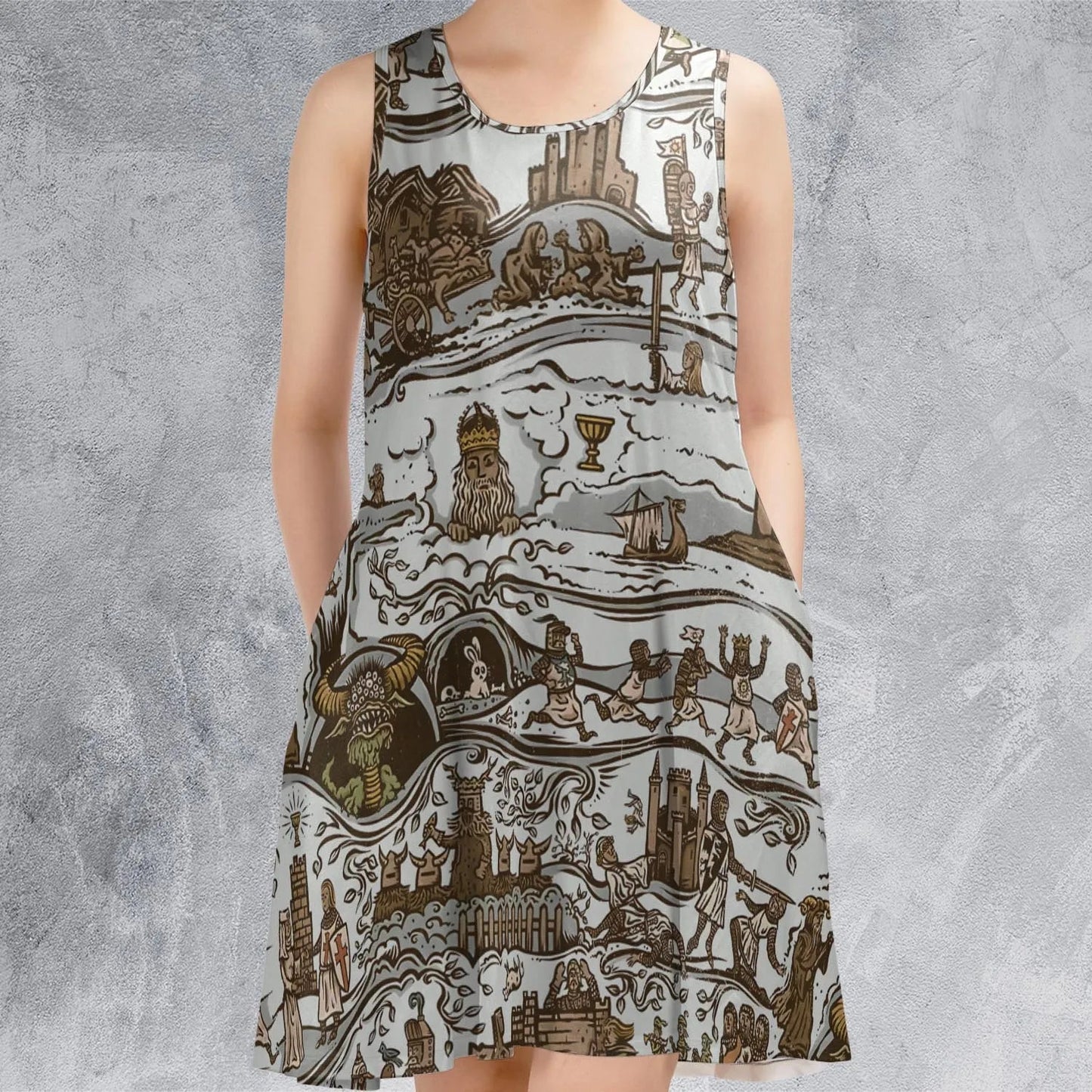 Casual Sleeveless Dress - 8FDPTULX