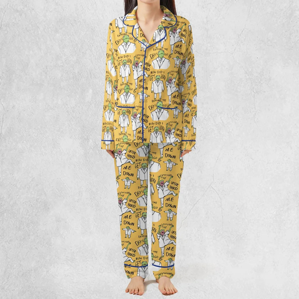 Stretch Long-Sleeve Pajamas Set - V4CHQDWT