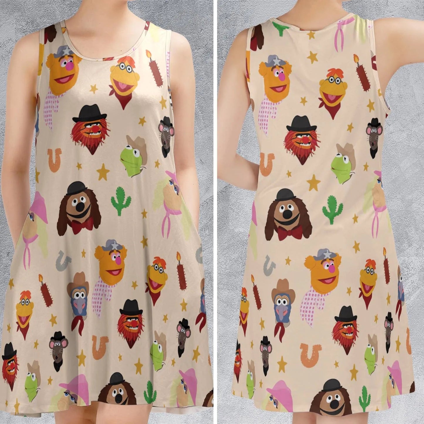 Casual Sleeveless Dress - BTJ9F4S9