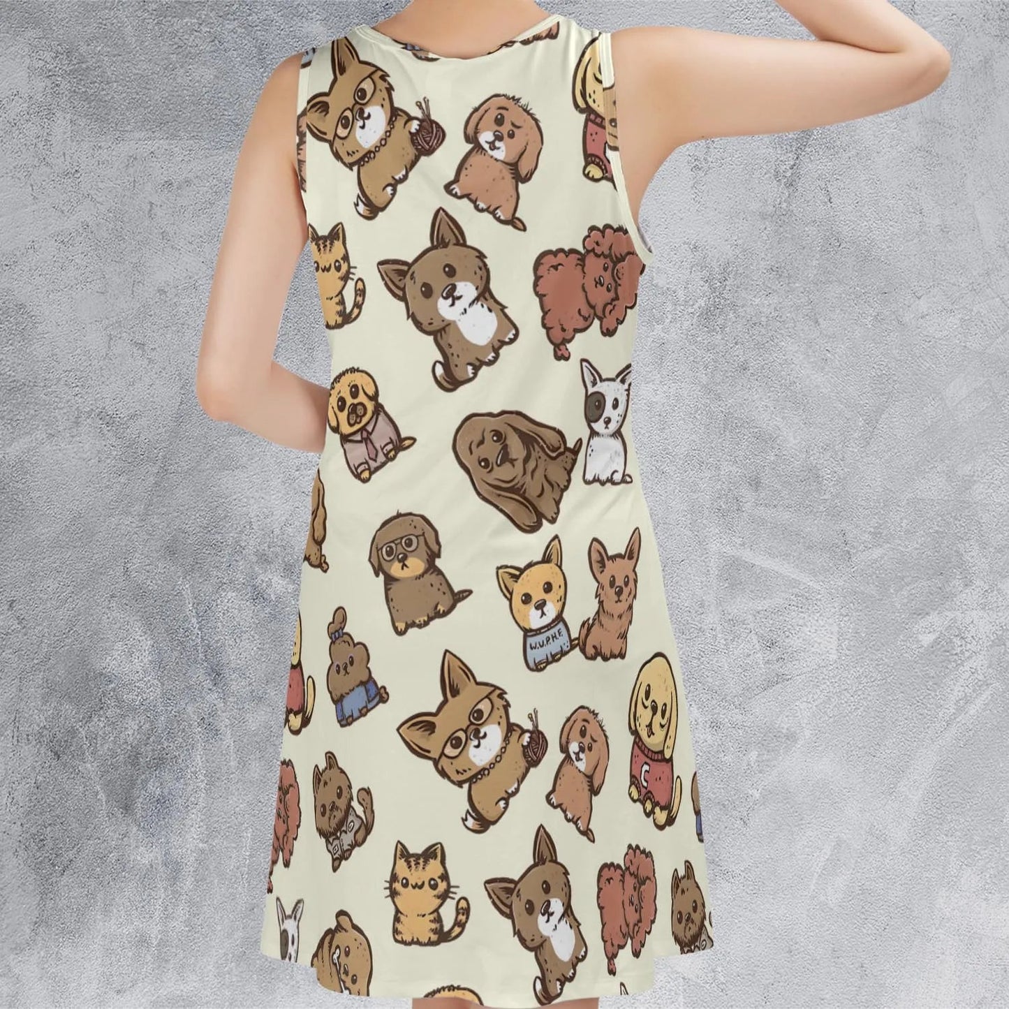Casual Sleeveless Dress - 8BUCB3ZX