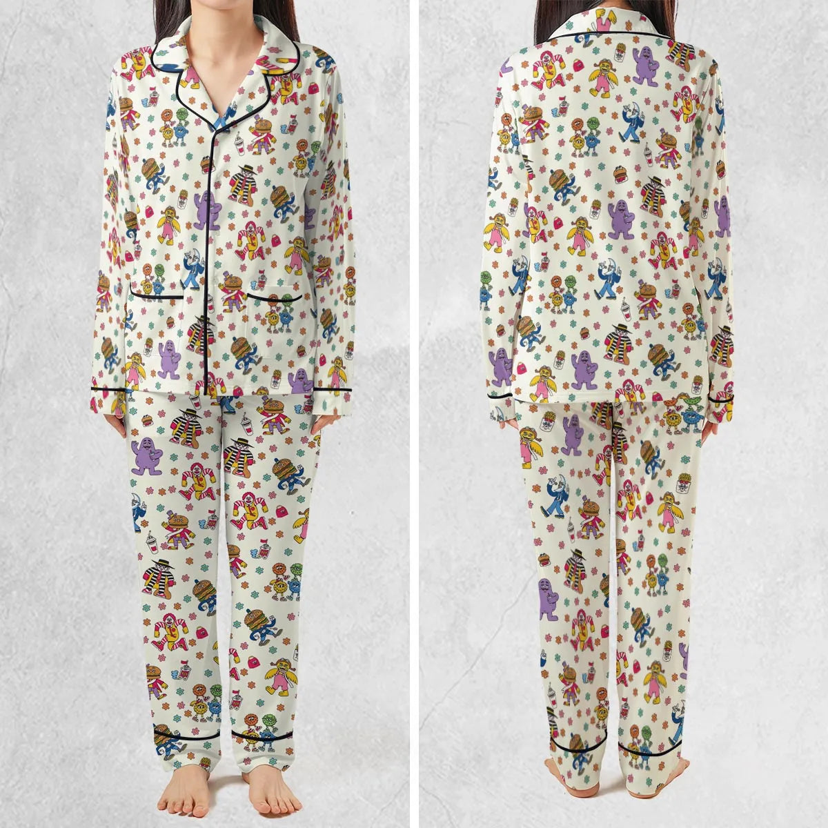 Stretch Long-Sleeve Pajamas Set - KBX8JUPJ