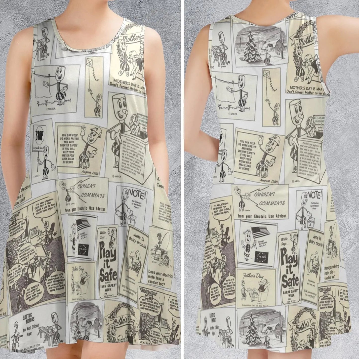 Casual Sleeveless Dress - T46R3FGB