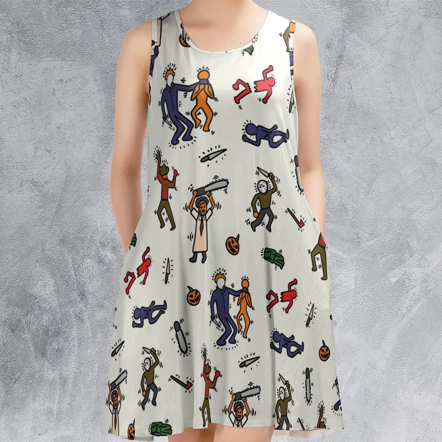 Casual Sleeveless Dress - HLM4KQNB