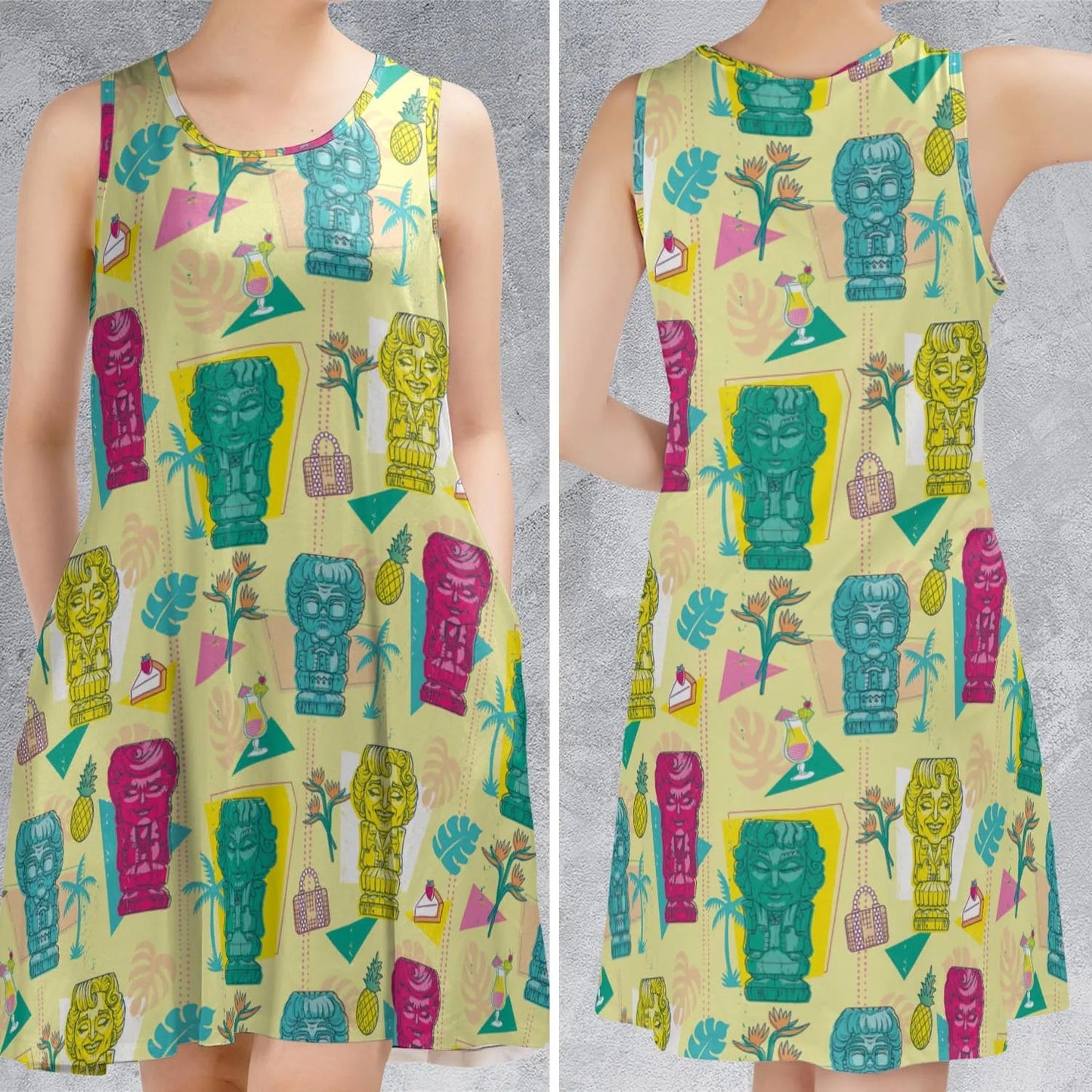Casual Sleeveless Dress - USNA9WP9