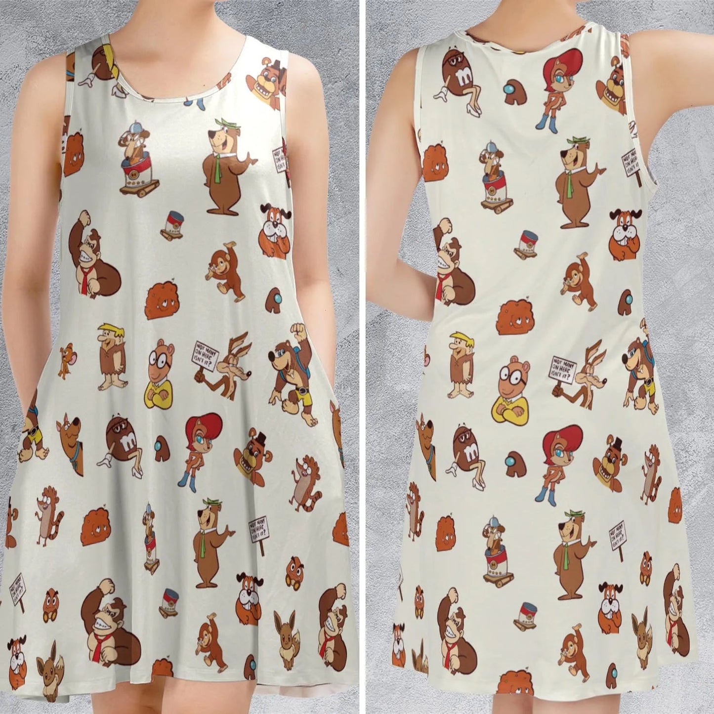 Casual Sleeveless Dress - V13VPJ1D