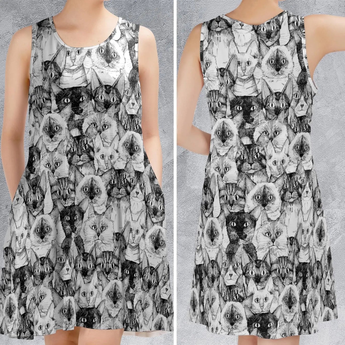 Casual Sleeveless Dress - 1X5HSF9P