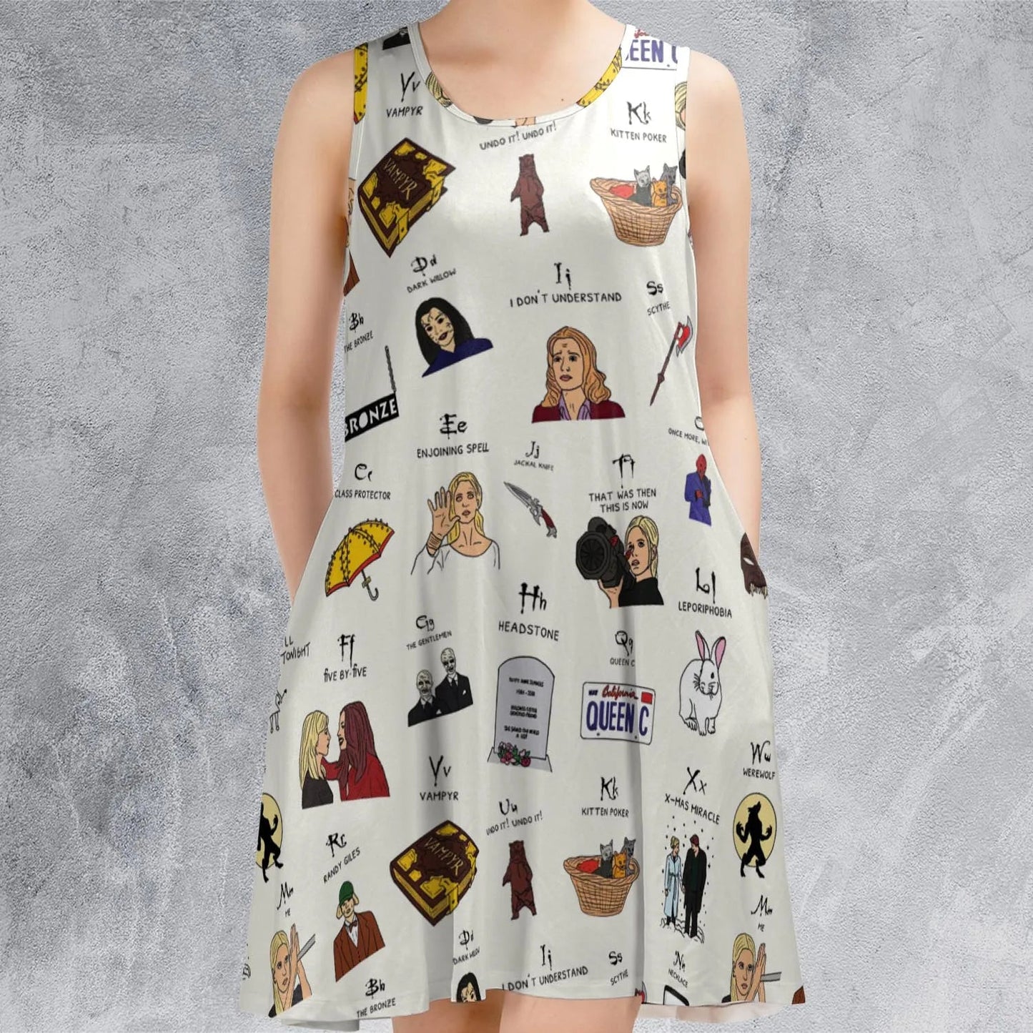 Casual Sleeveless Dress - 83UZQKXL