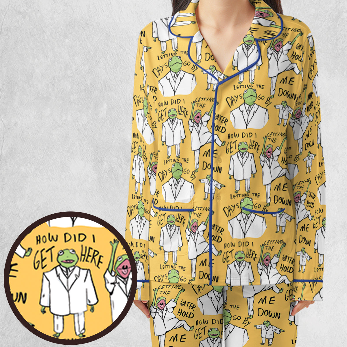 Stretch Long-Sleeve Pajamas Set - V4CHQDWT