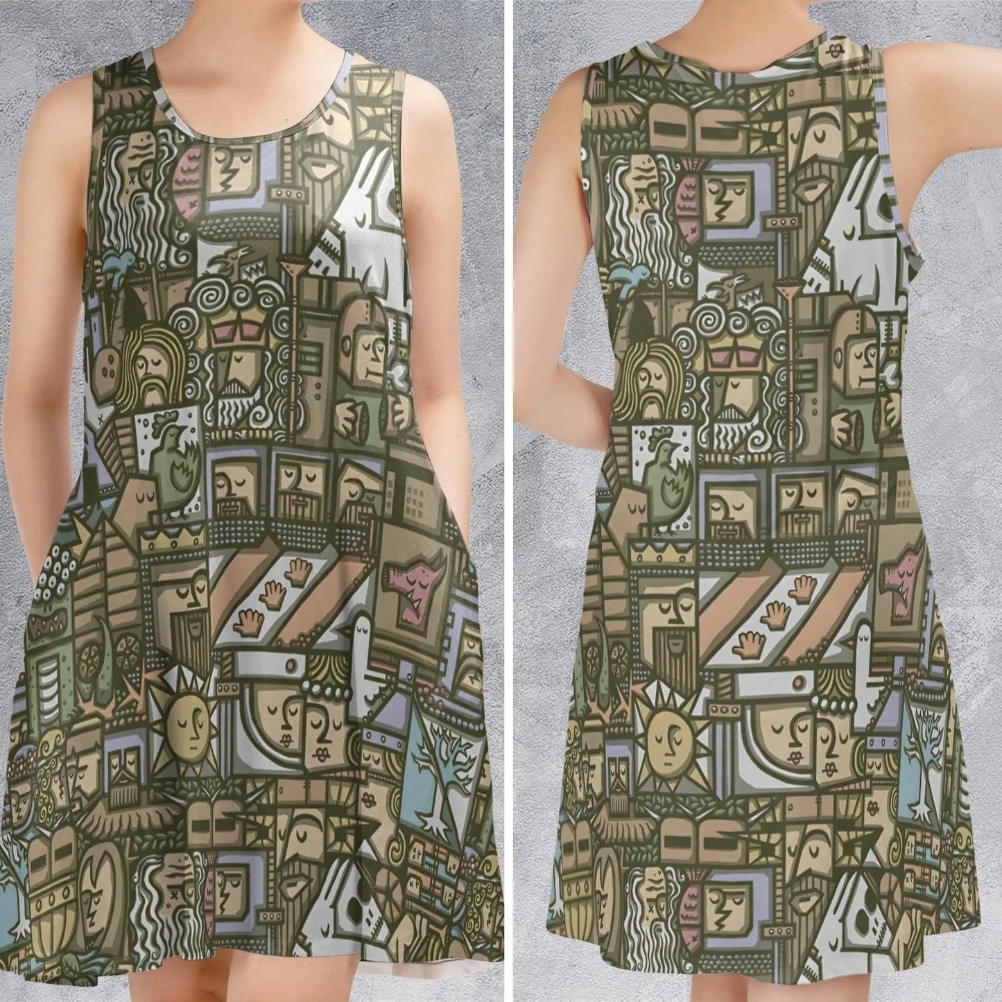 Casual Sleeveless Dress - EM5JSUCA