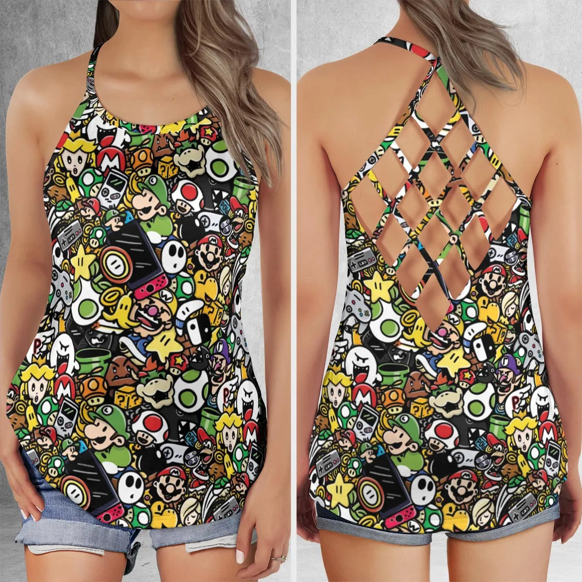Lattice Back Tank Top - 5QCR6UJ2