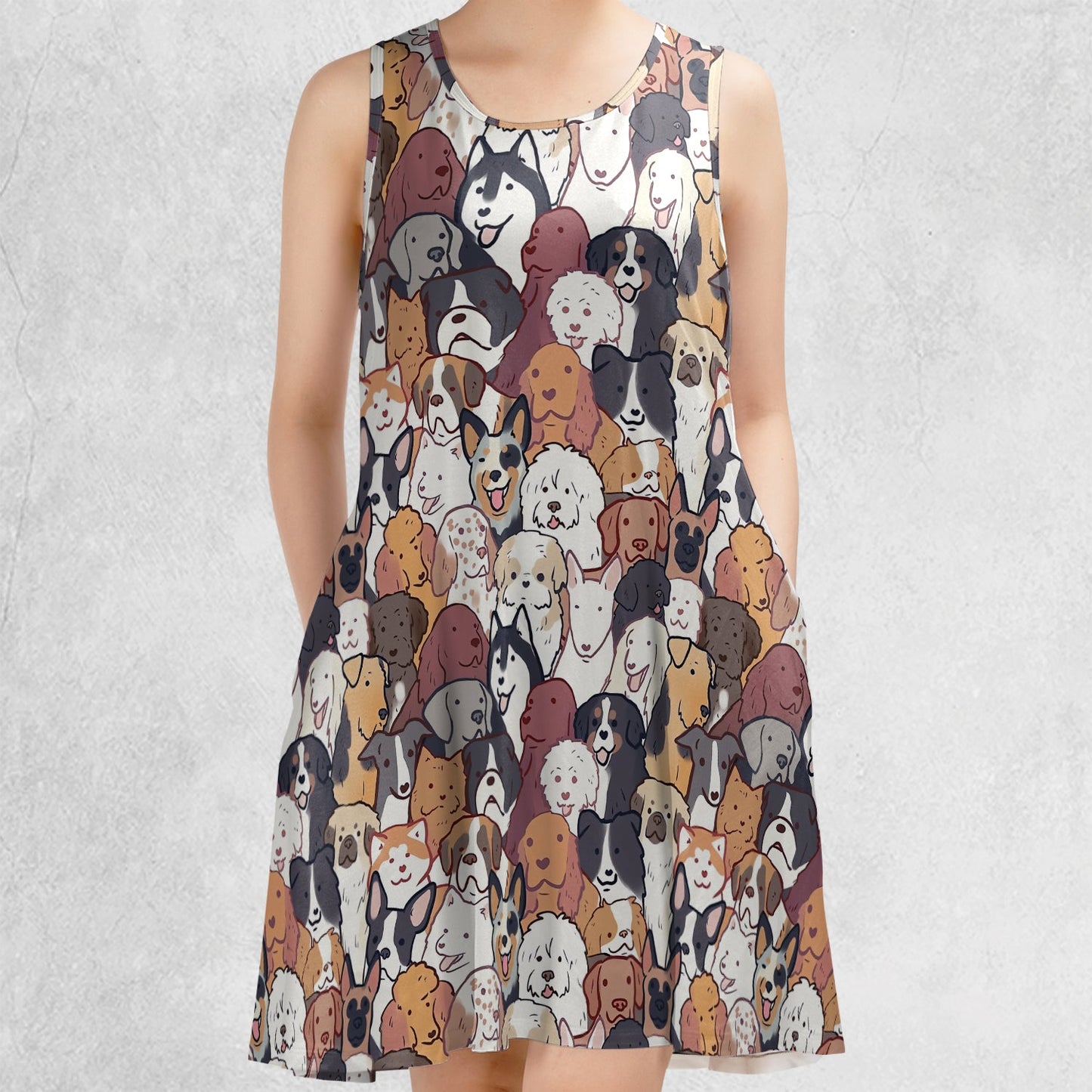 Casual Sleeveless Dress - UV76EAXU