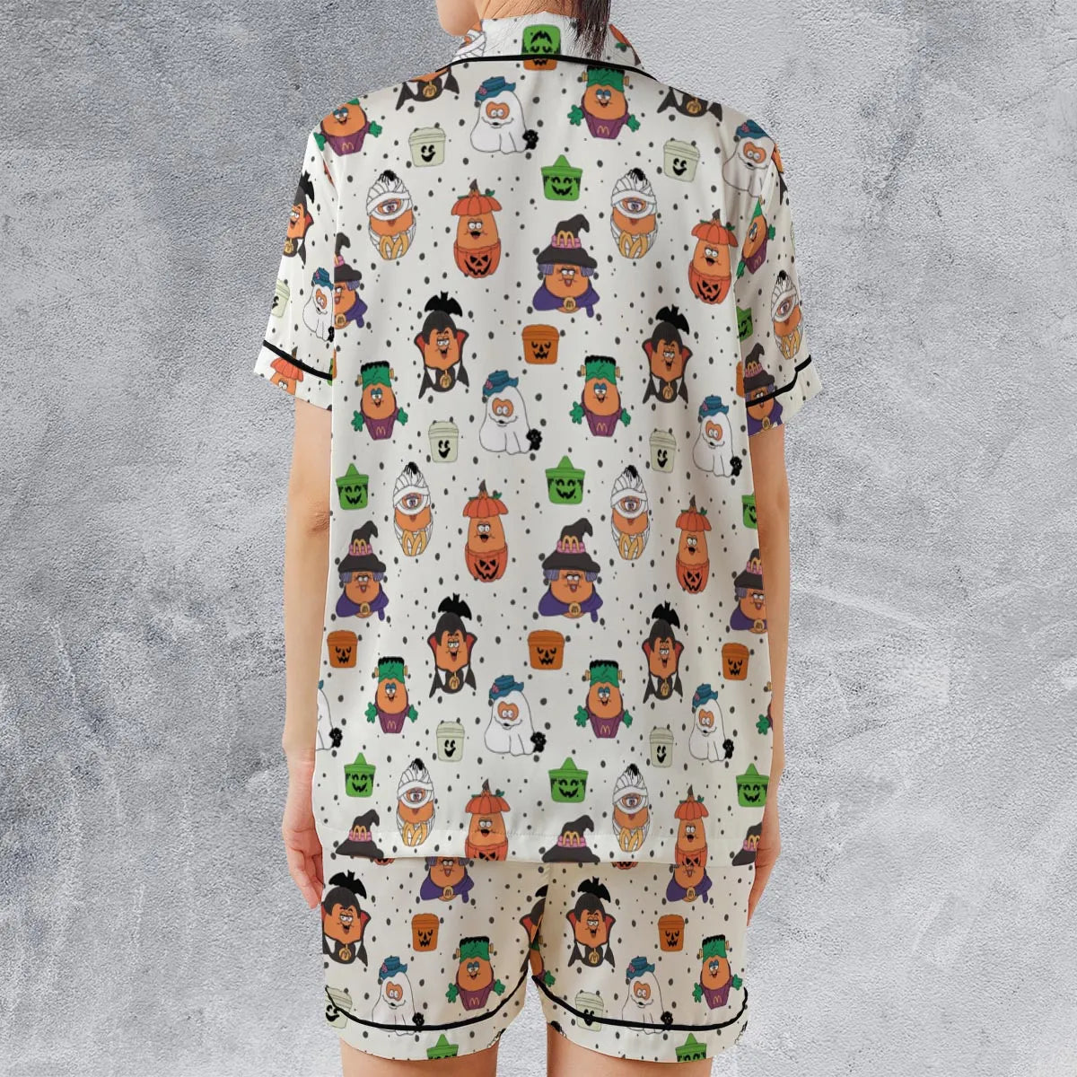 Satin Short-Sleeve Pajamas Set - 5E2XSYBE