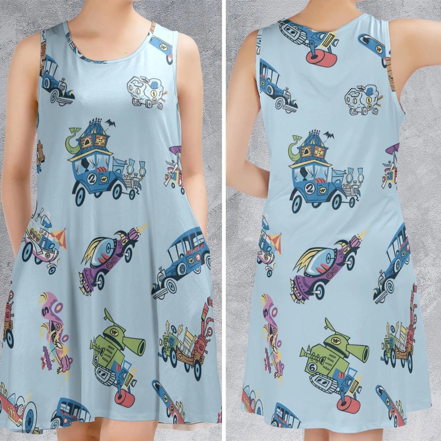 Casual Sleeveless Dress - WEHMWM83