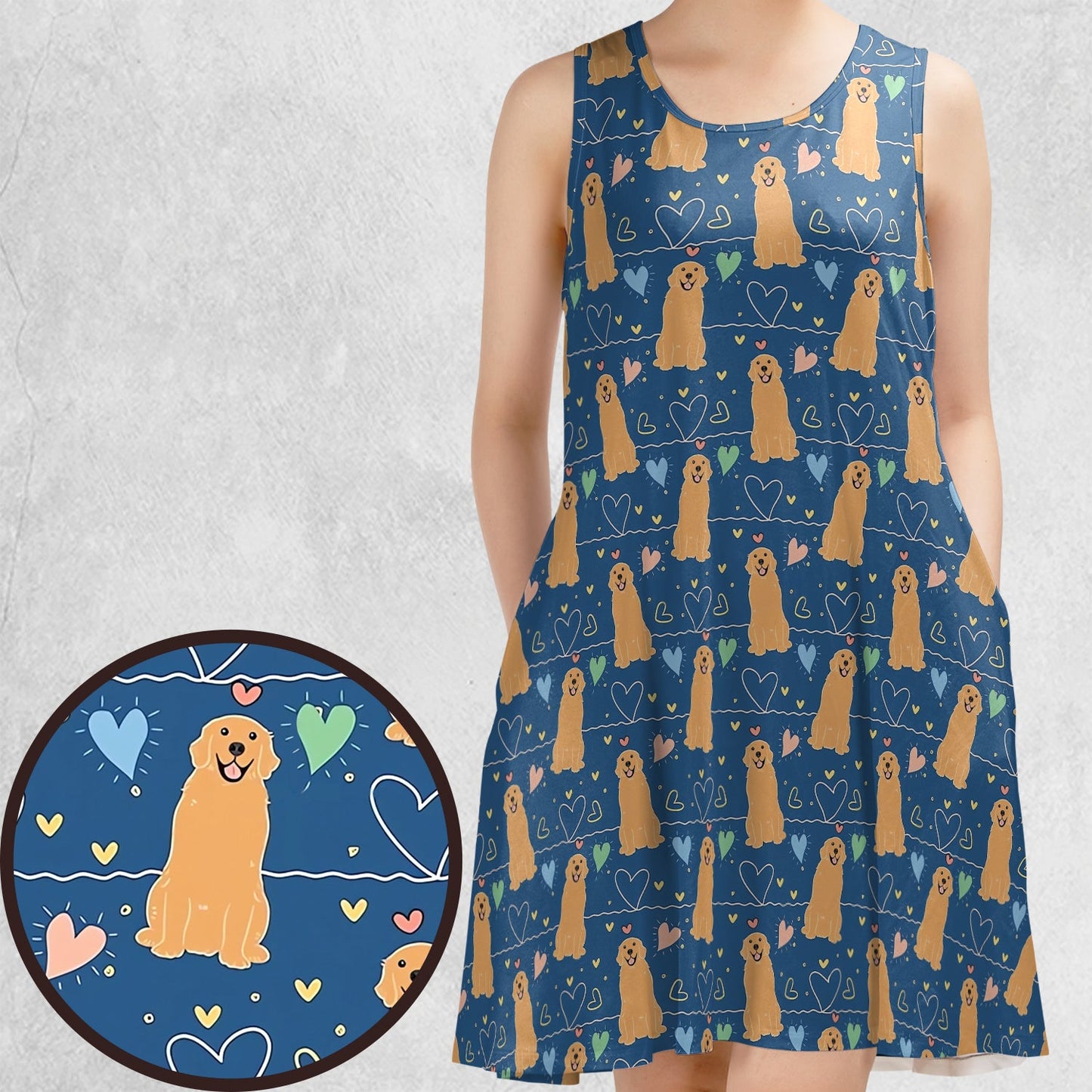 Casual Sleeveless Dress - 6P7TRW43