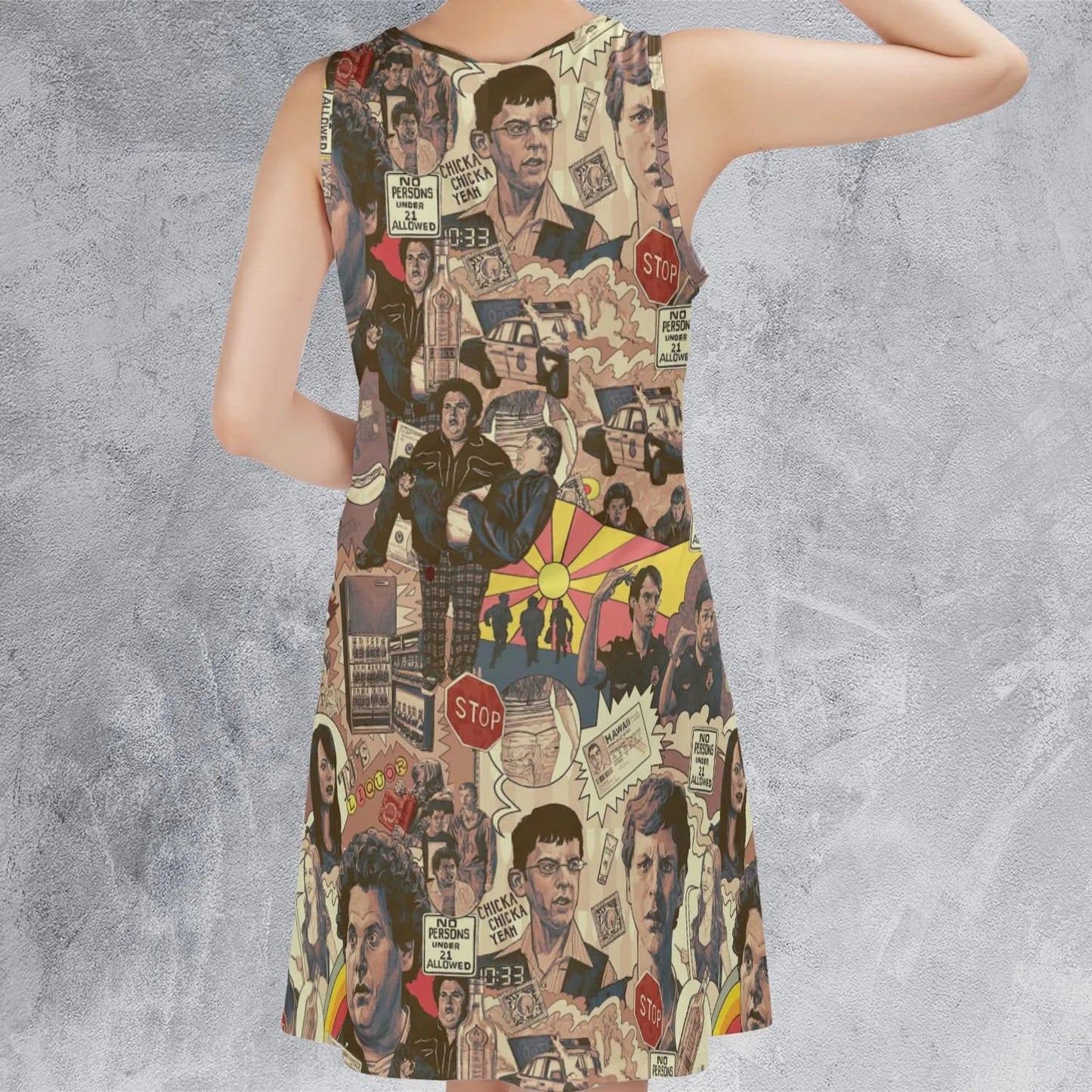 Casual Sleeveless Dress - 7CPS74NZ