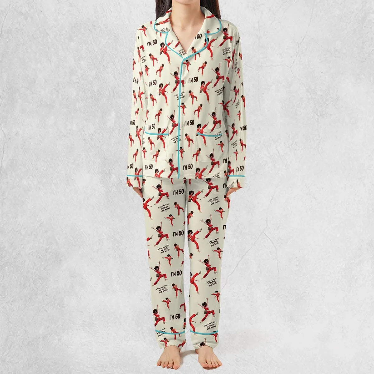 Stretch Long-Sleeve Pajamas Set - X3ZR8XVZ