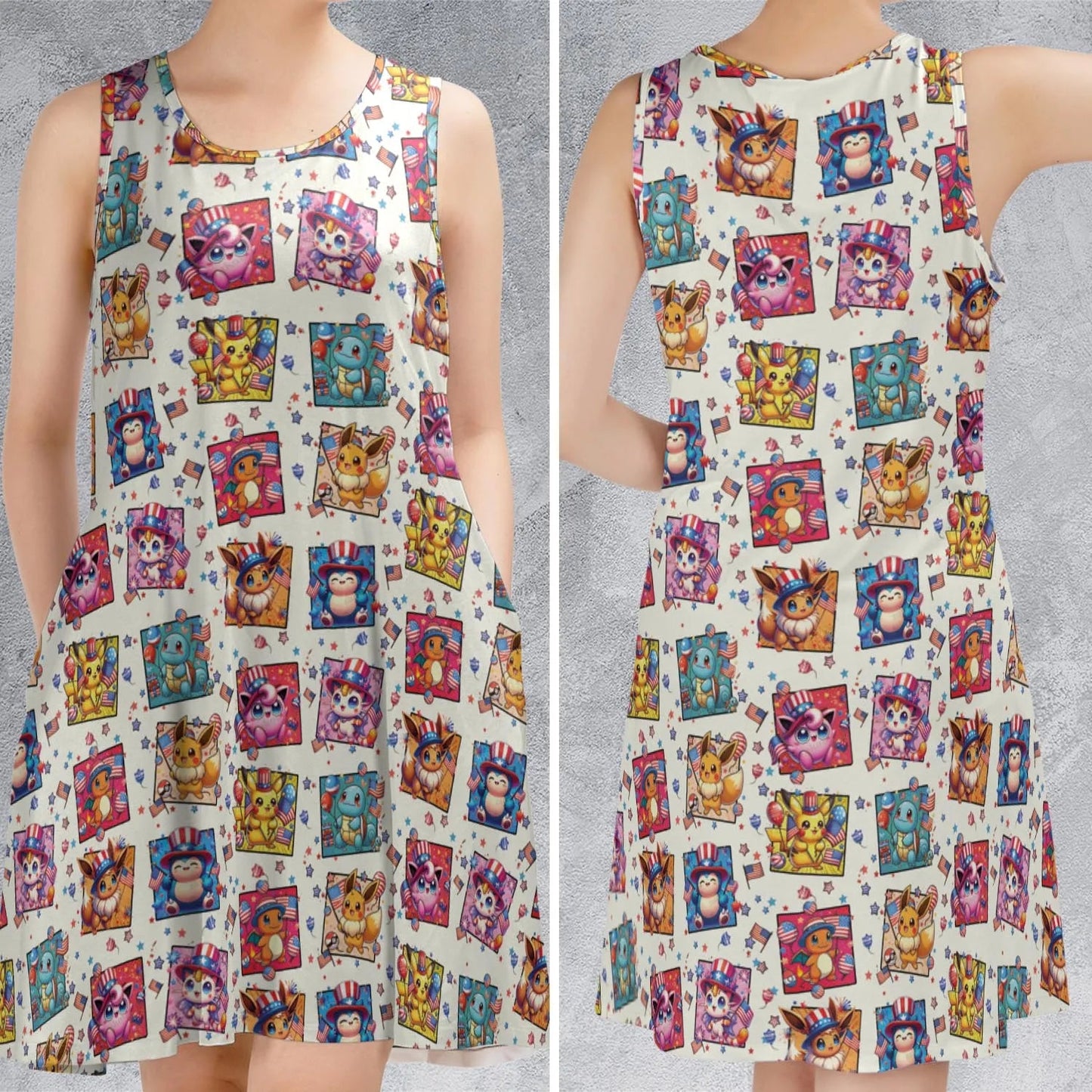 Casual Sleeveless Dress - YTKNGNCA