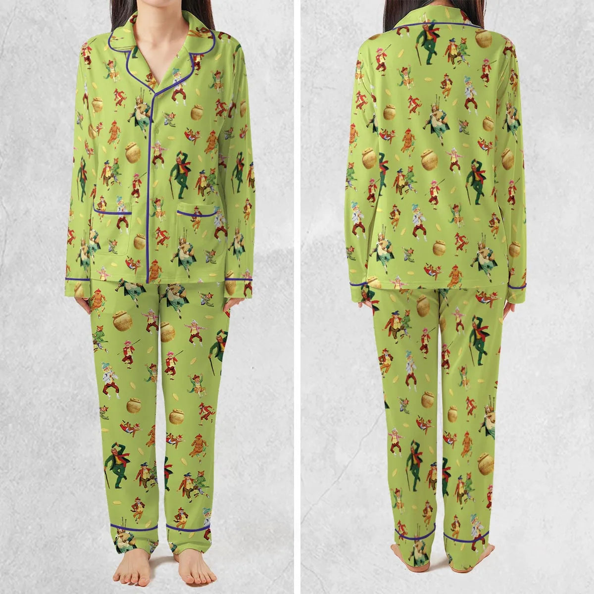 Stretch Long-Sleeve Pajamas Set - JST29GPV