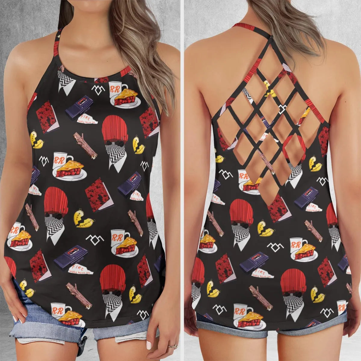 Lattice Back Tank Top - SQVSEKYD