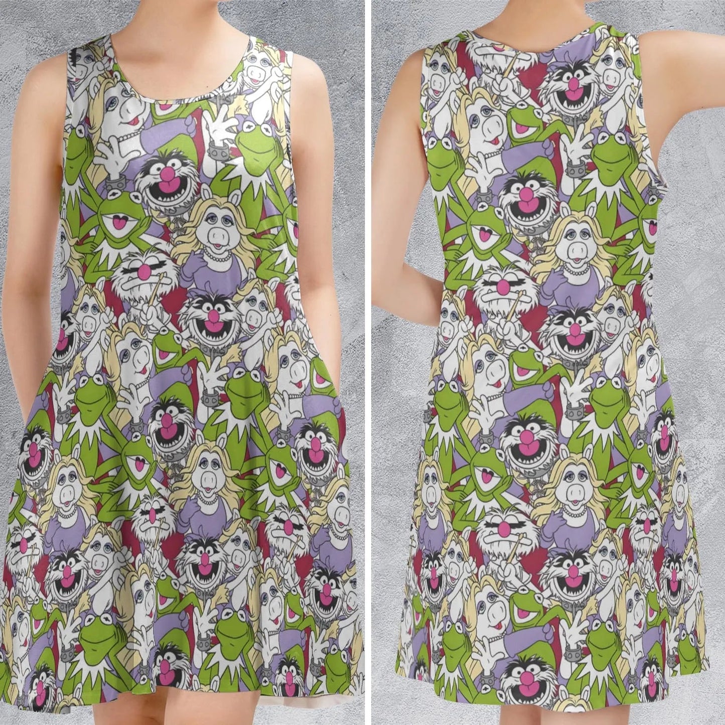 Casual Sleeveless Dress - H4B5N8F6