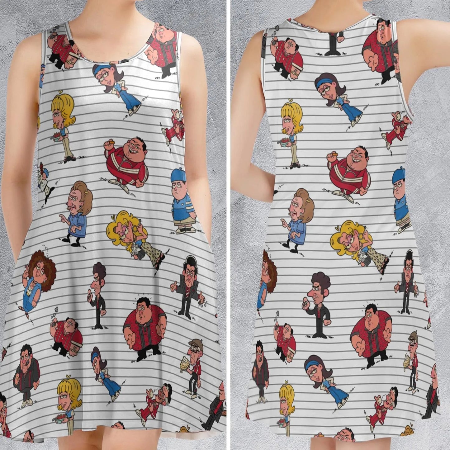 Casual Sleeveless Dress - 6RQ6UDXQ