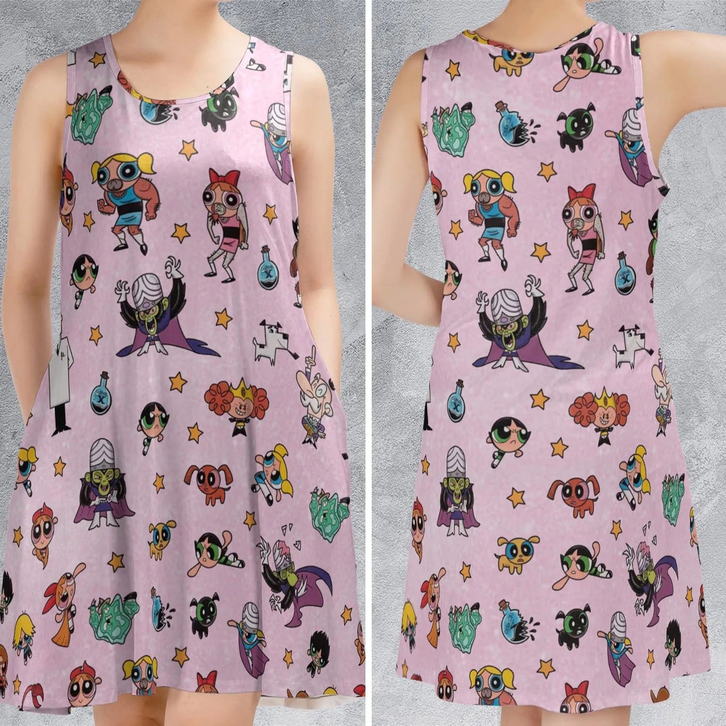 Casual Sleeveless Dress - B8CV3ZKY