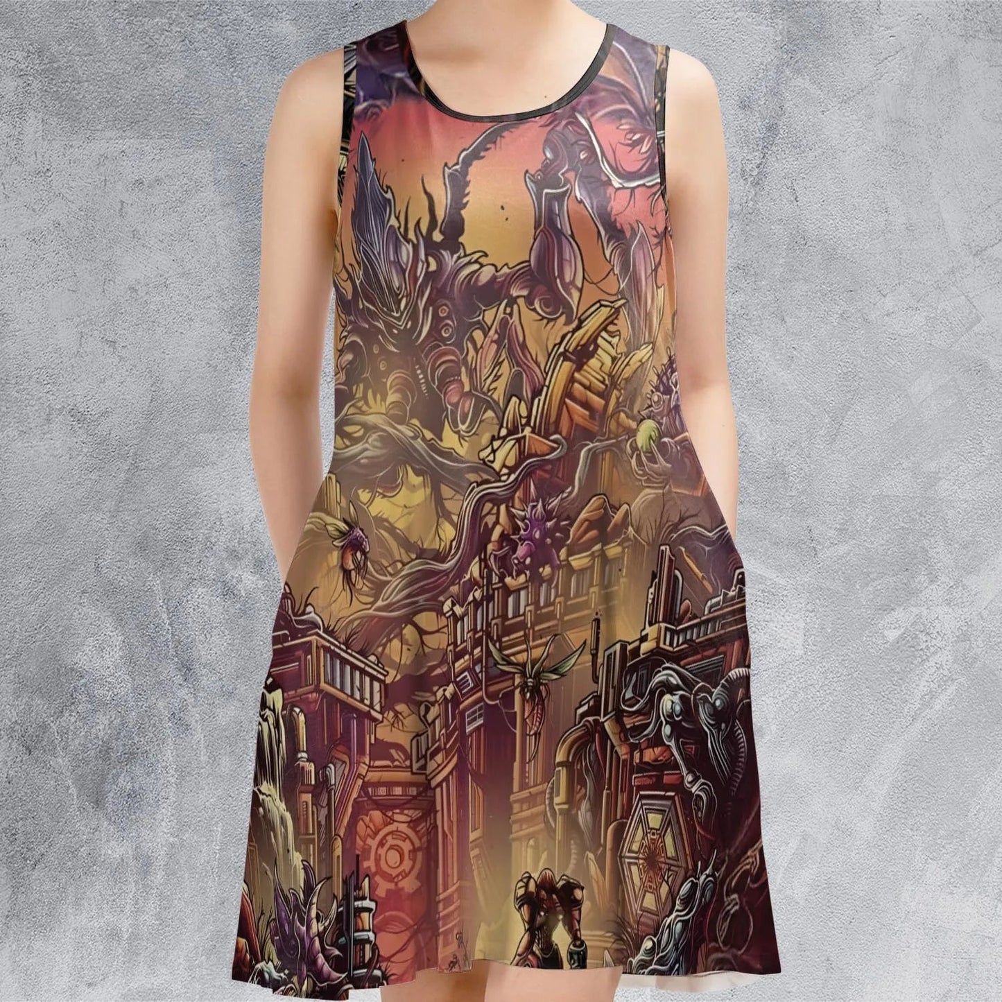 Casual Sleeveless Dress - GXQKT98B