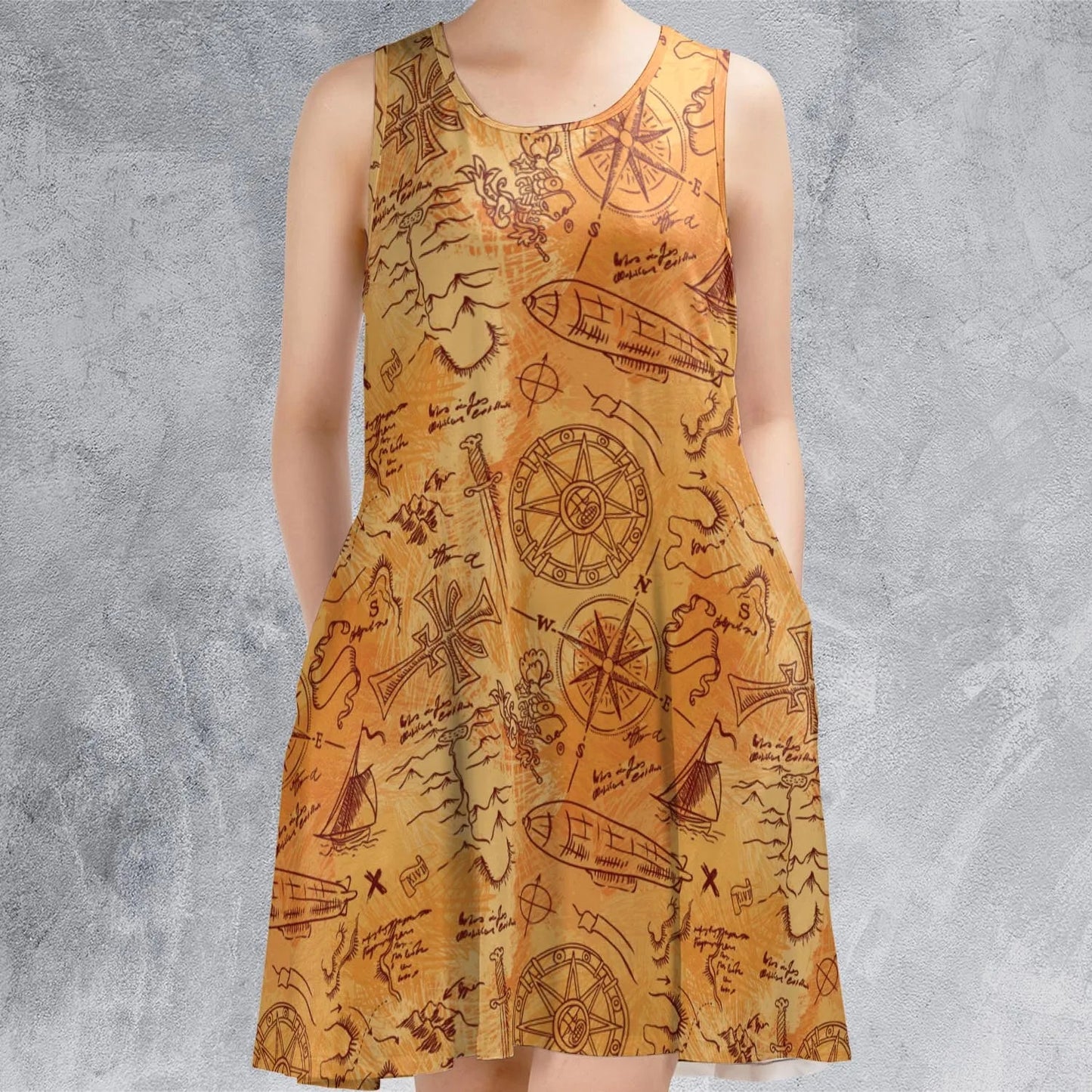 Casual Sleeveless Dress - 6RXWSTKJ