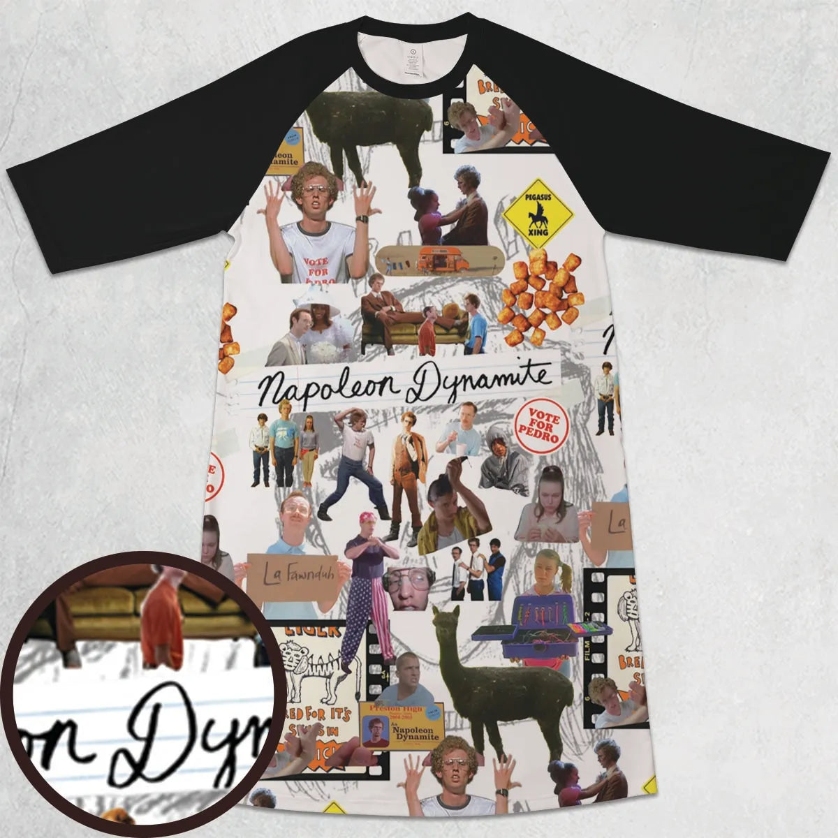 3/4 Sleeve Raglan Dress - WUPMYV31