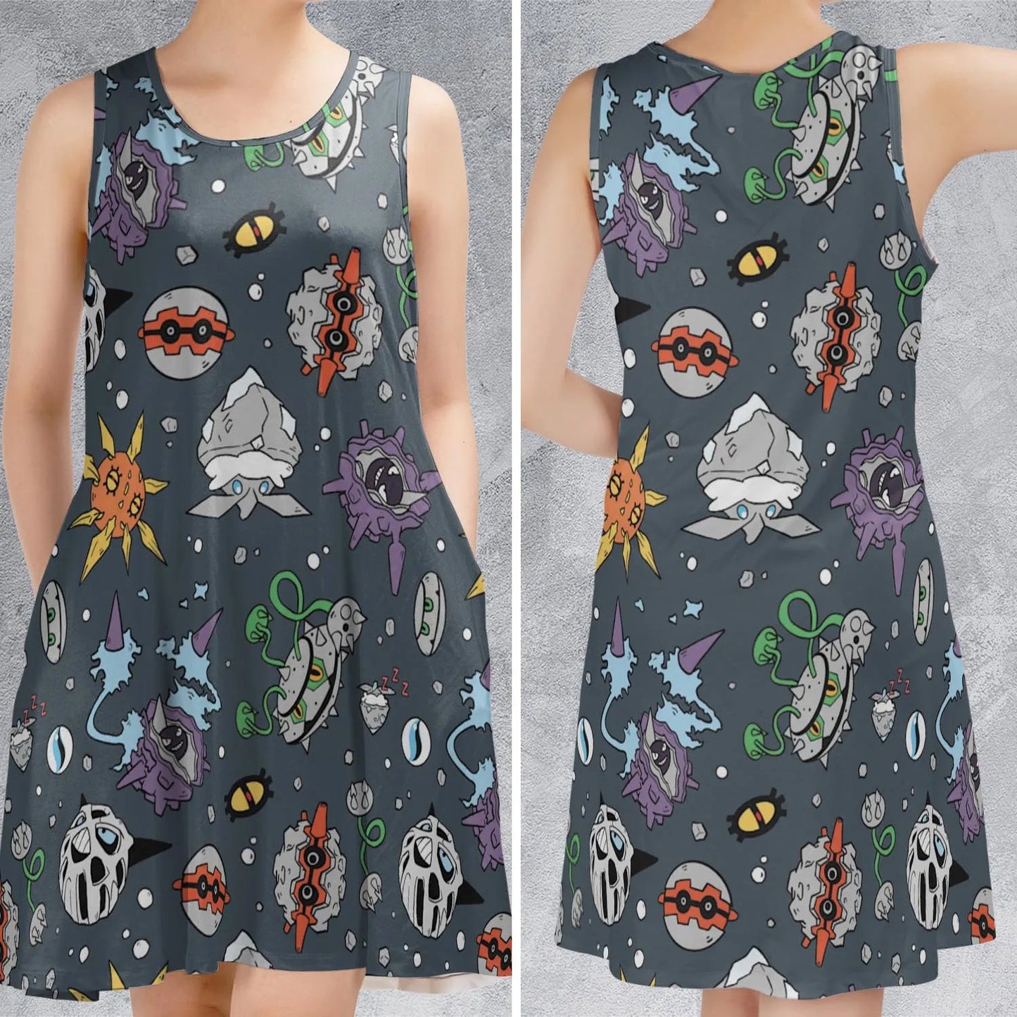 Casual Sleeveless Dress - F2E59G4B