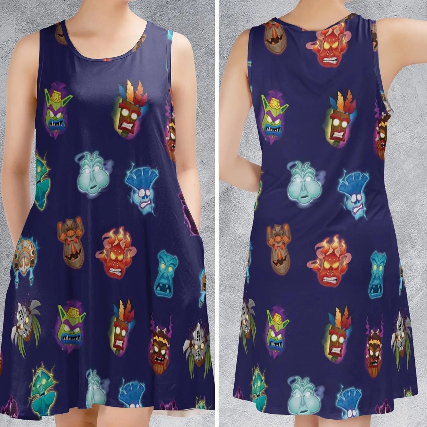Casual Sleeveless Dress - 74K75UUU