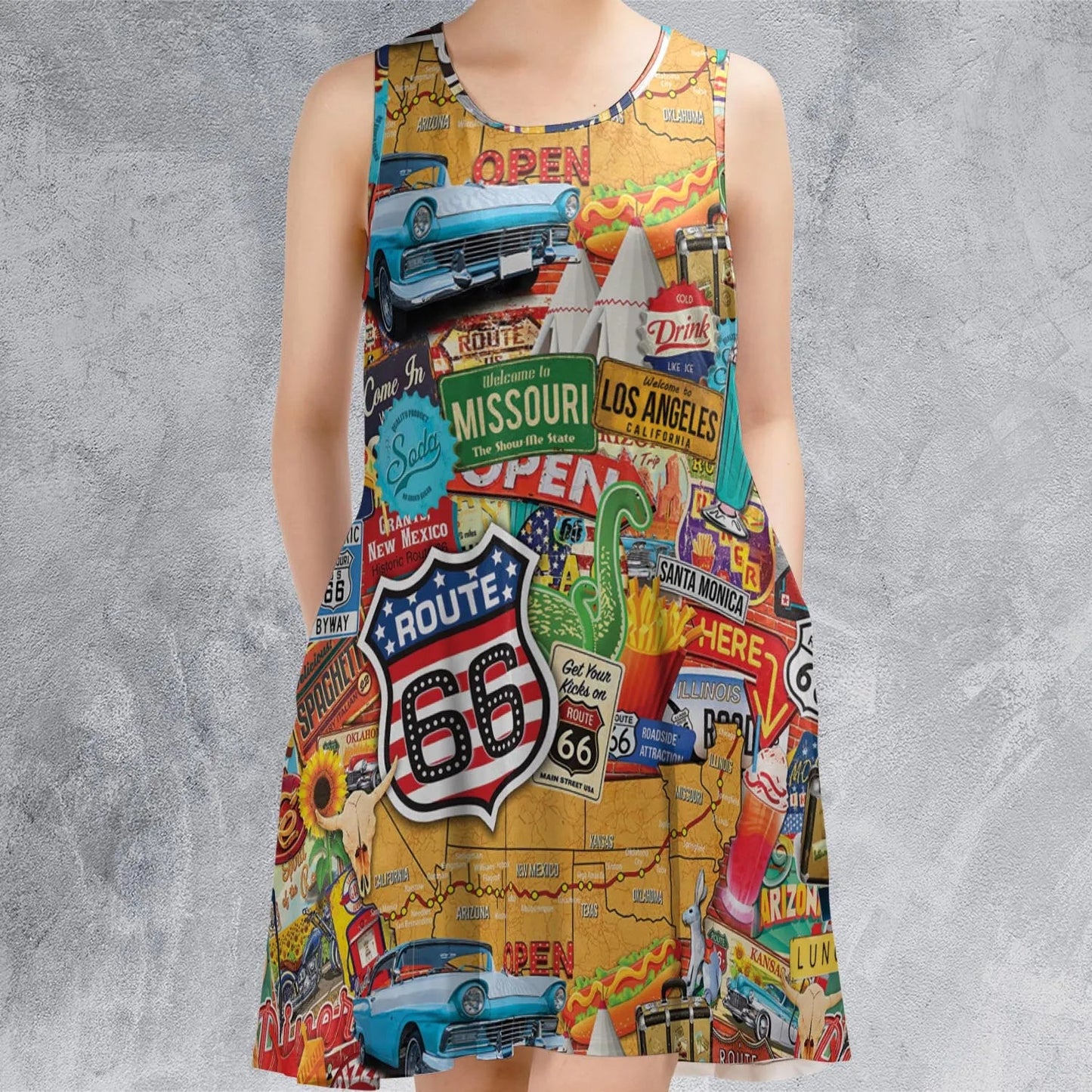 Casual Sleeveless Dress - 99B3F8PV