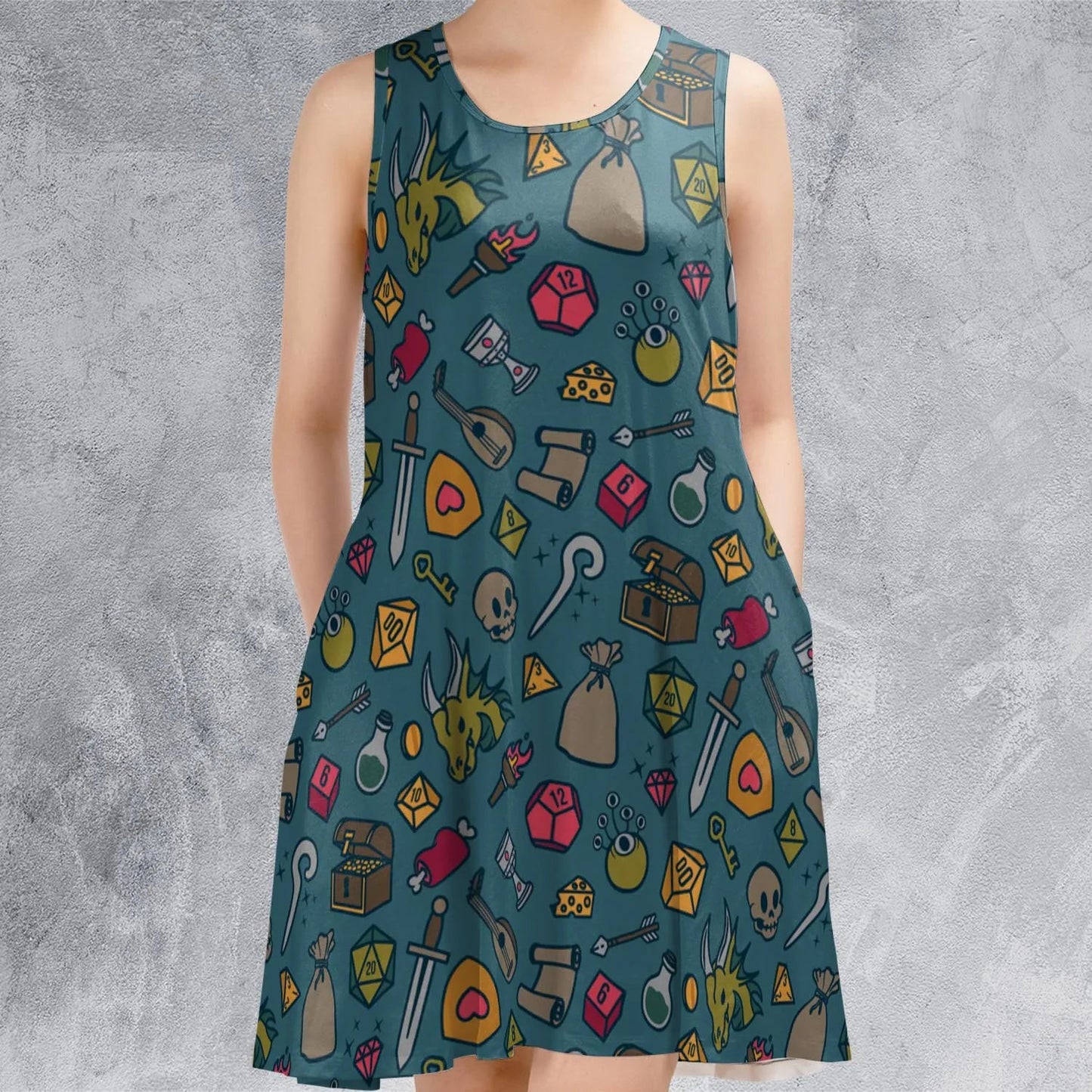 Casual Sleeveless Dress - CEVB7LJK