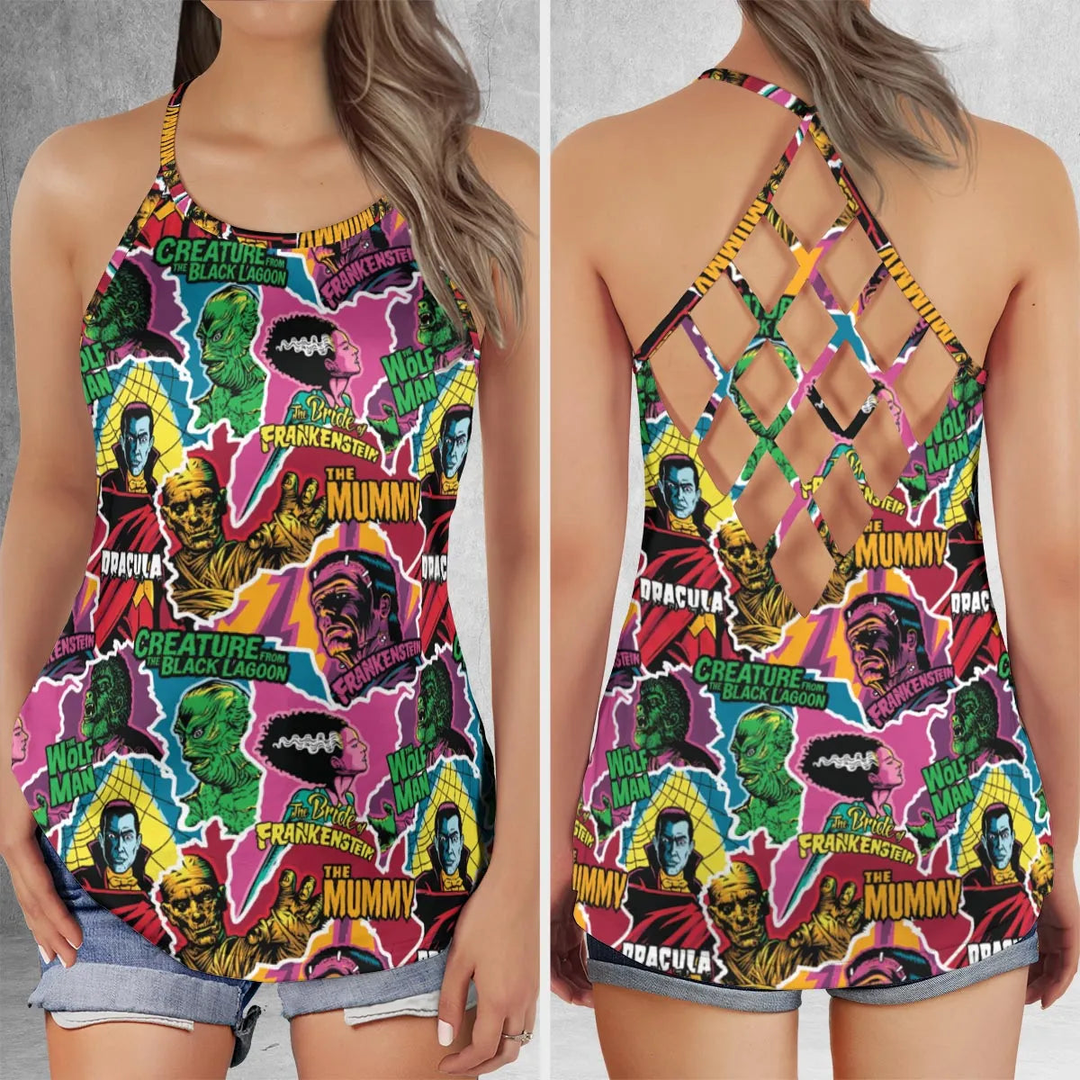 Lattice Back Tank Top - NUU87JK5