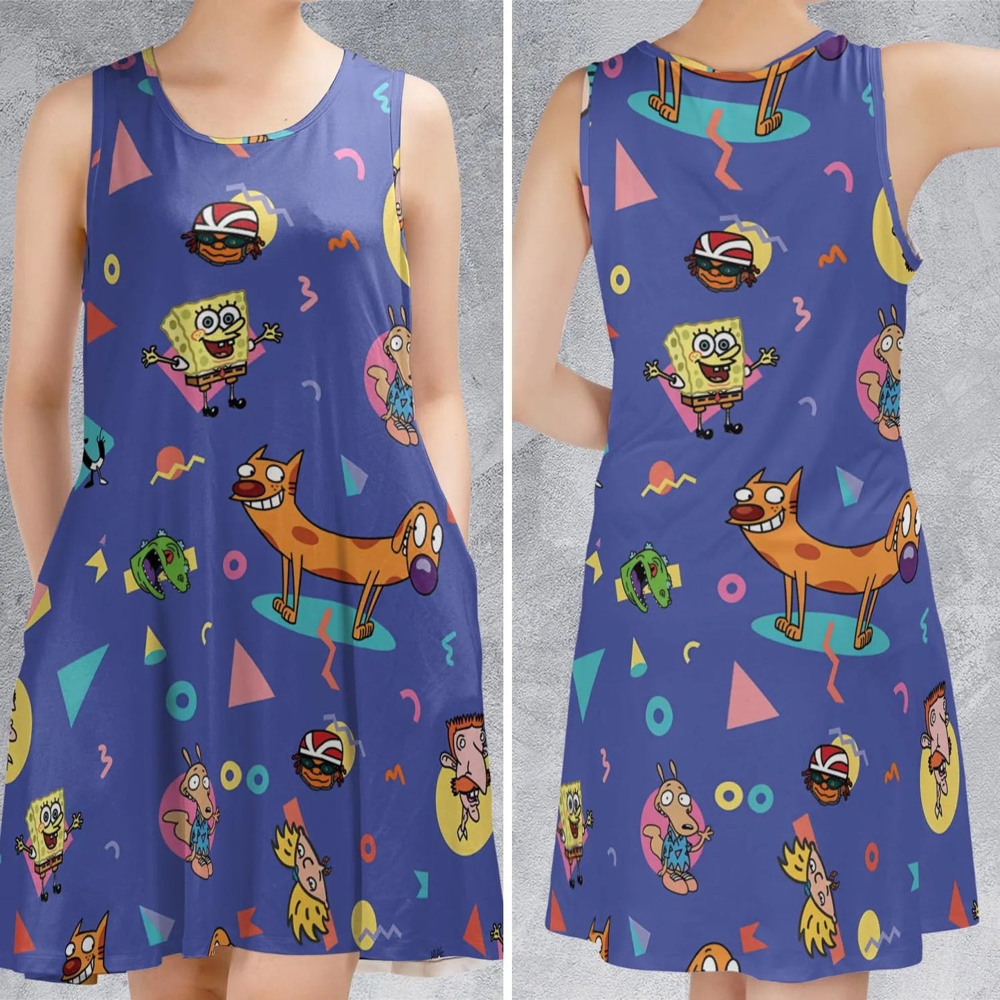 Casual Sleeveless Dress - 7ARS5NVY