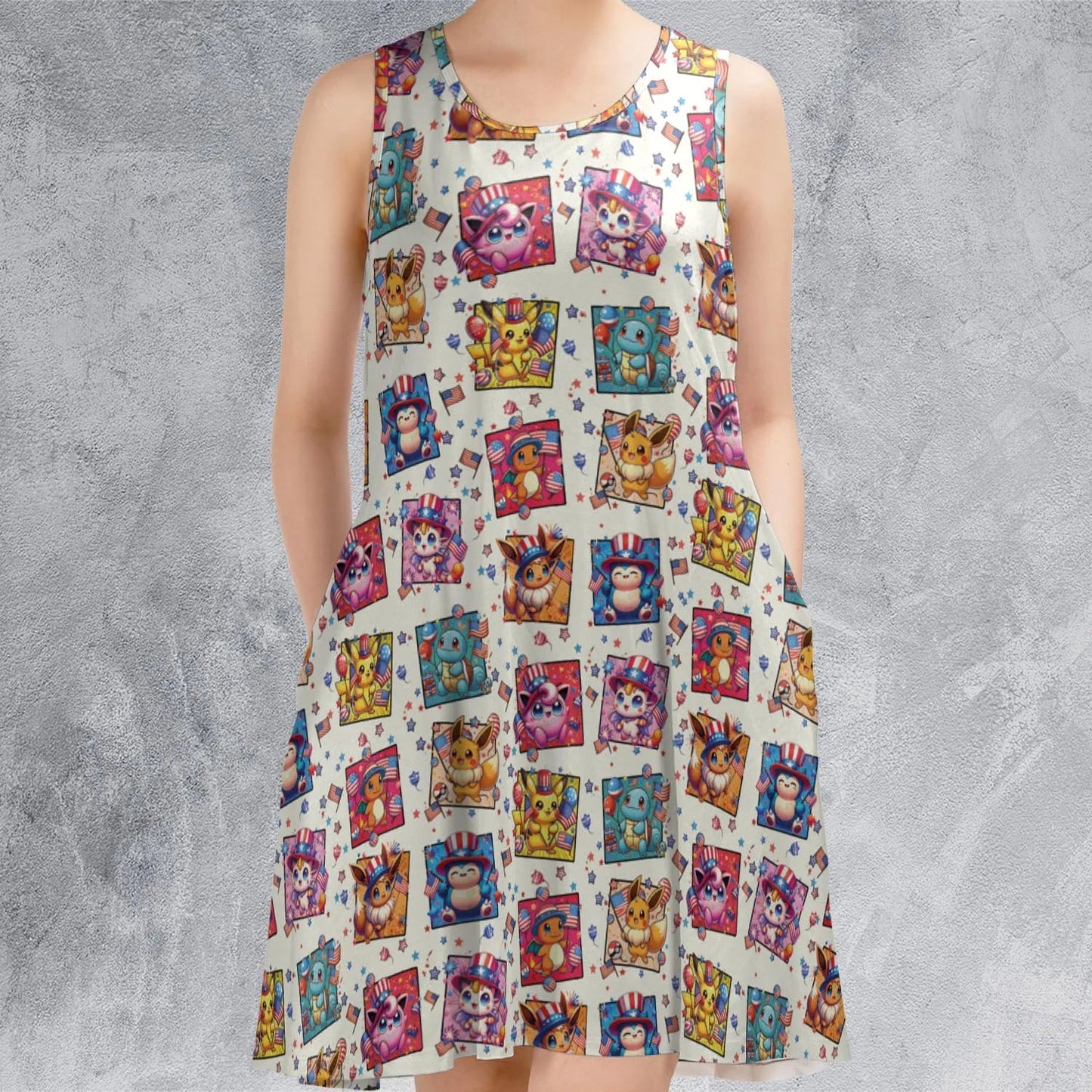 Casual Sleeveless Dress - YTKNGNCA