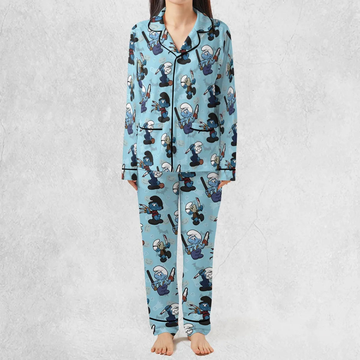 Stretch Long-Sleeve Pajamas Set - BWYL5FNZ