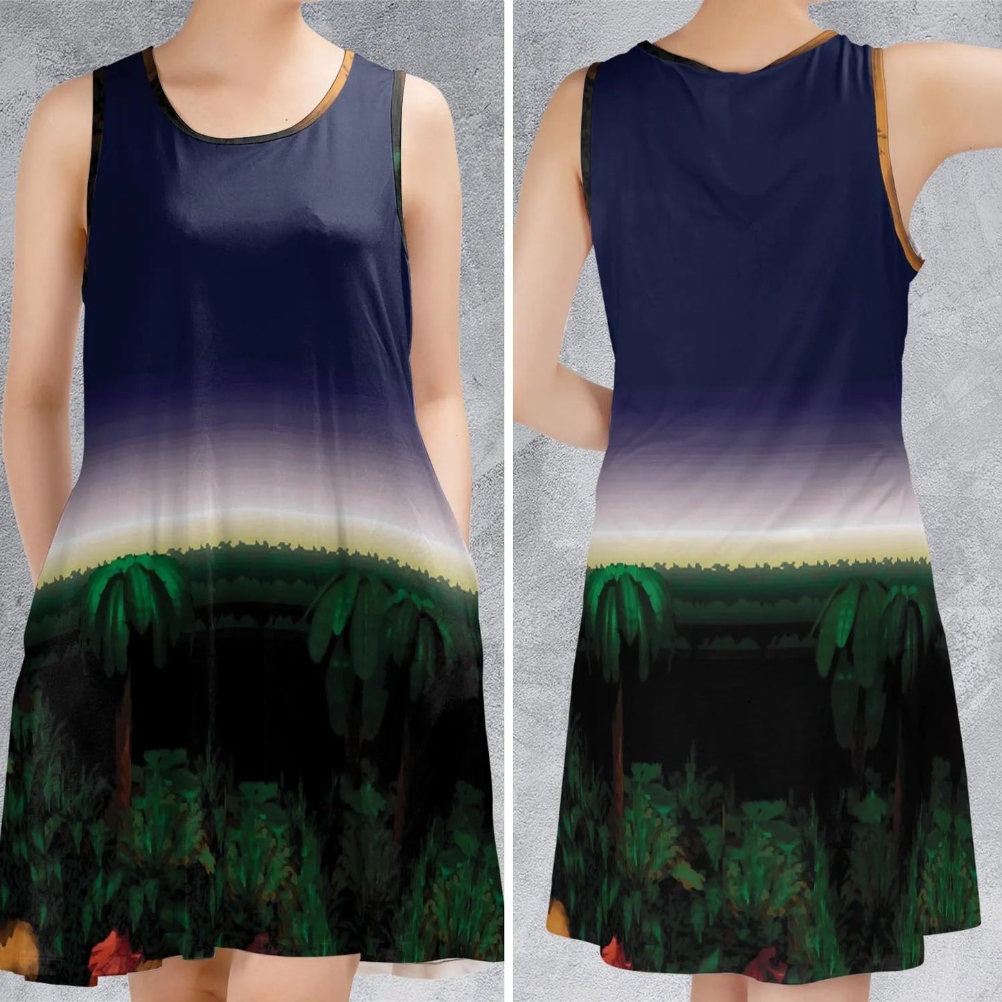 Casual Sleeveless Dress - QYP1BU33