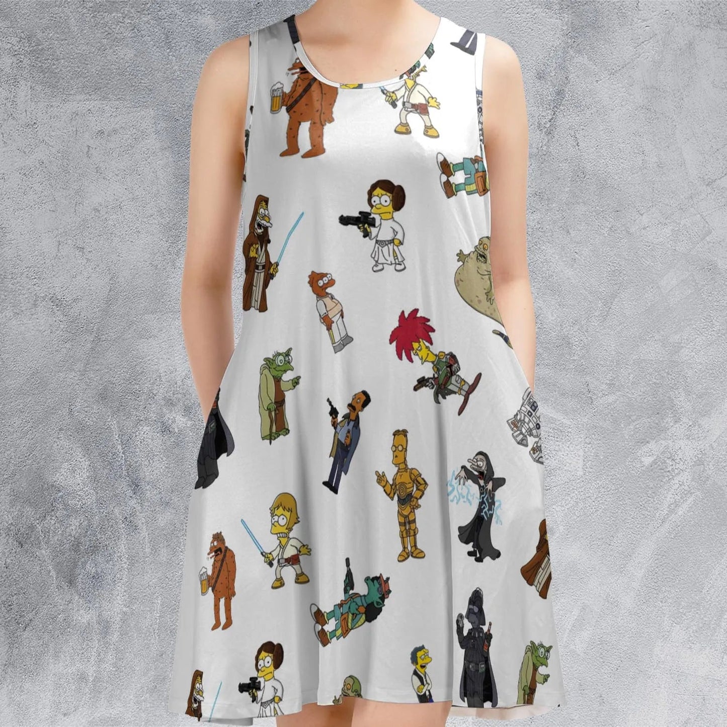 Casual Sleeveless Dress - 6T9WQEH5