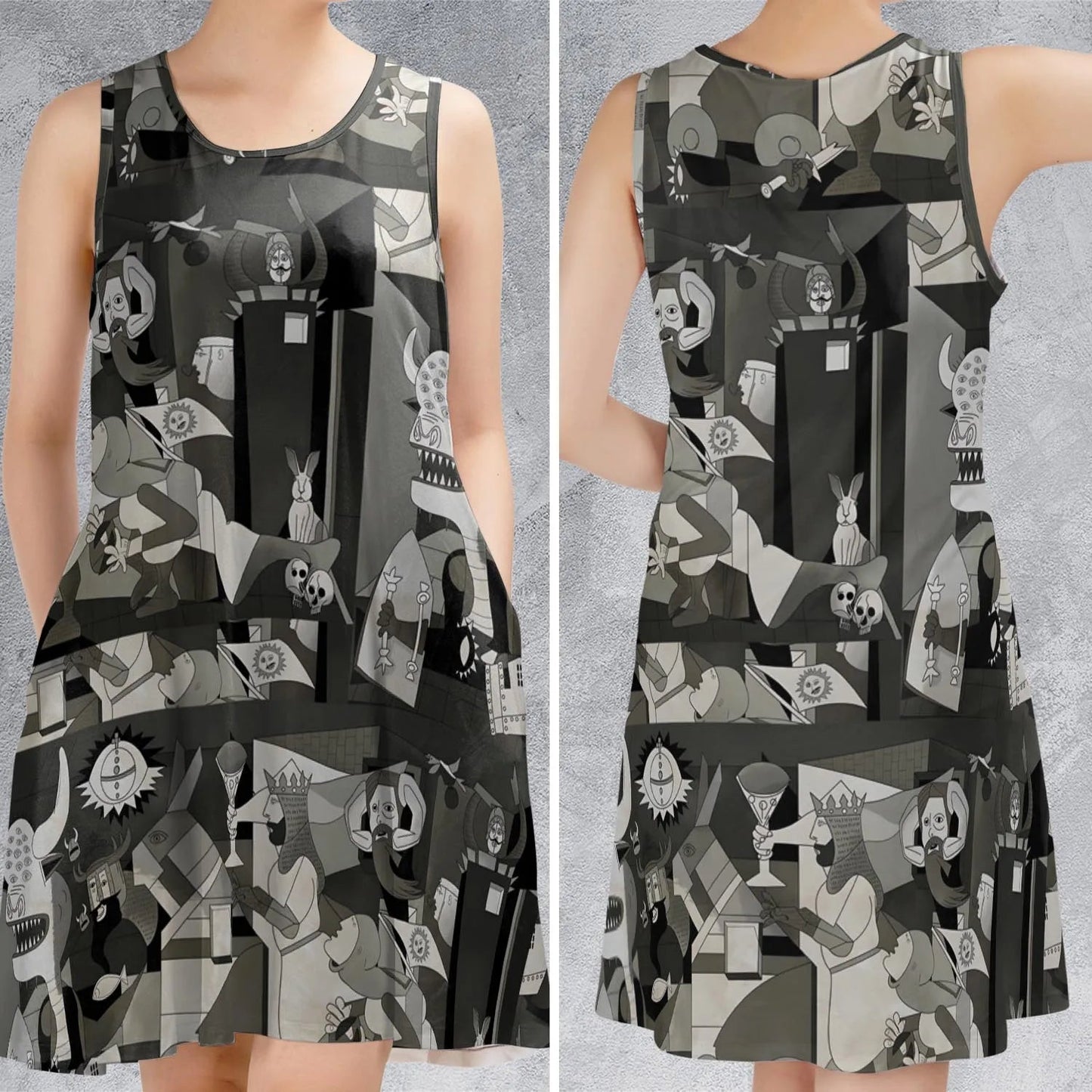 Casual Sleeveless Dress - N4Y1ZGSW