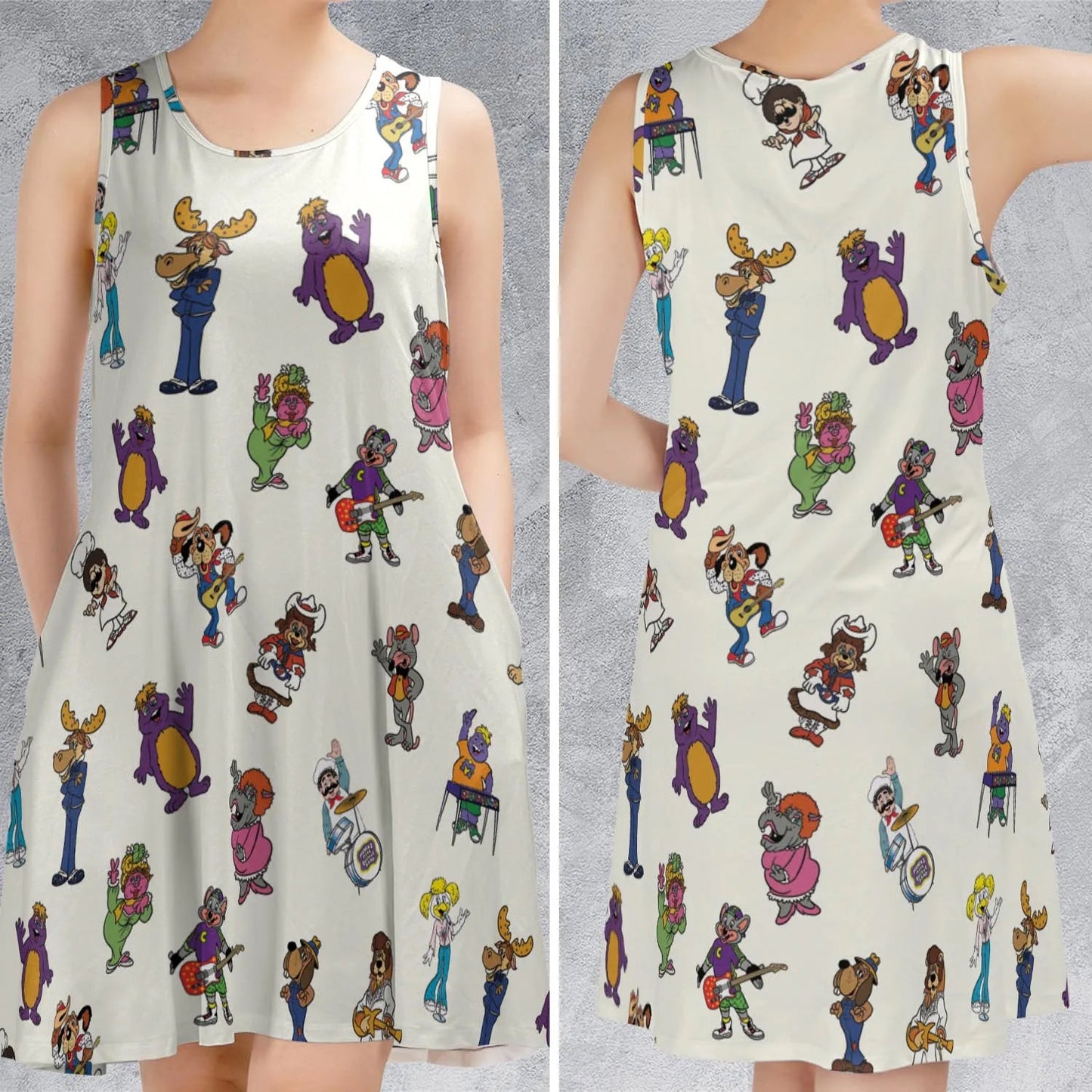 Casual Sleeveless Dress - W2ZUL8E4