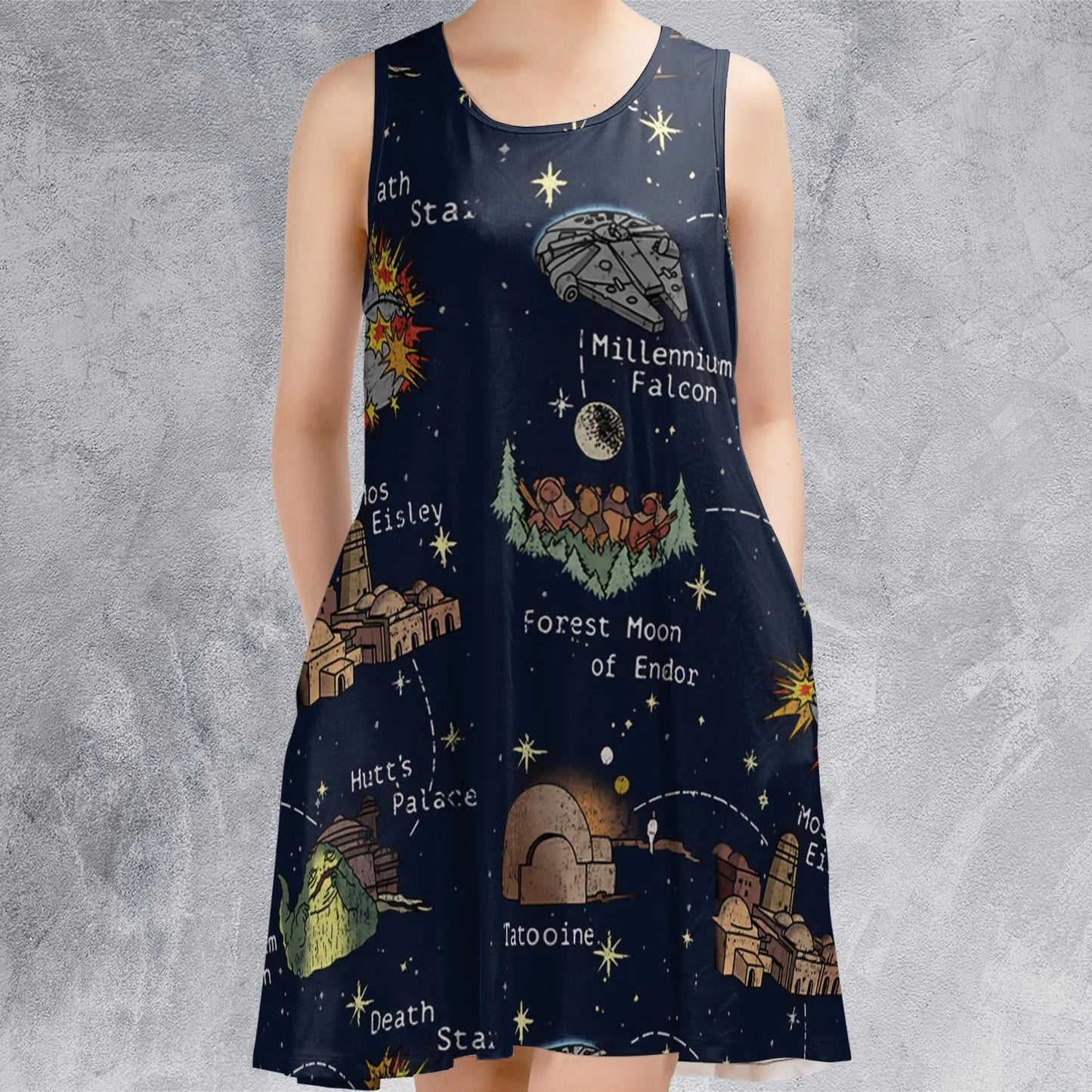 Casual Sleeveless Dress - B73TBUXN