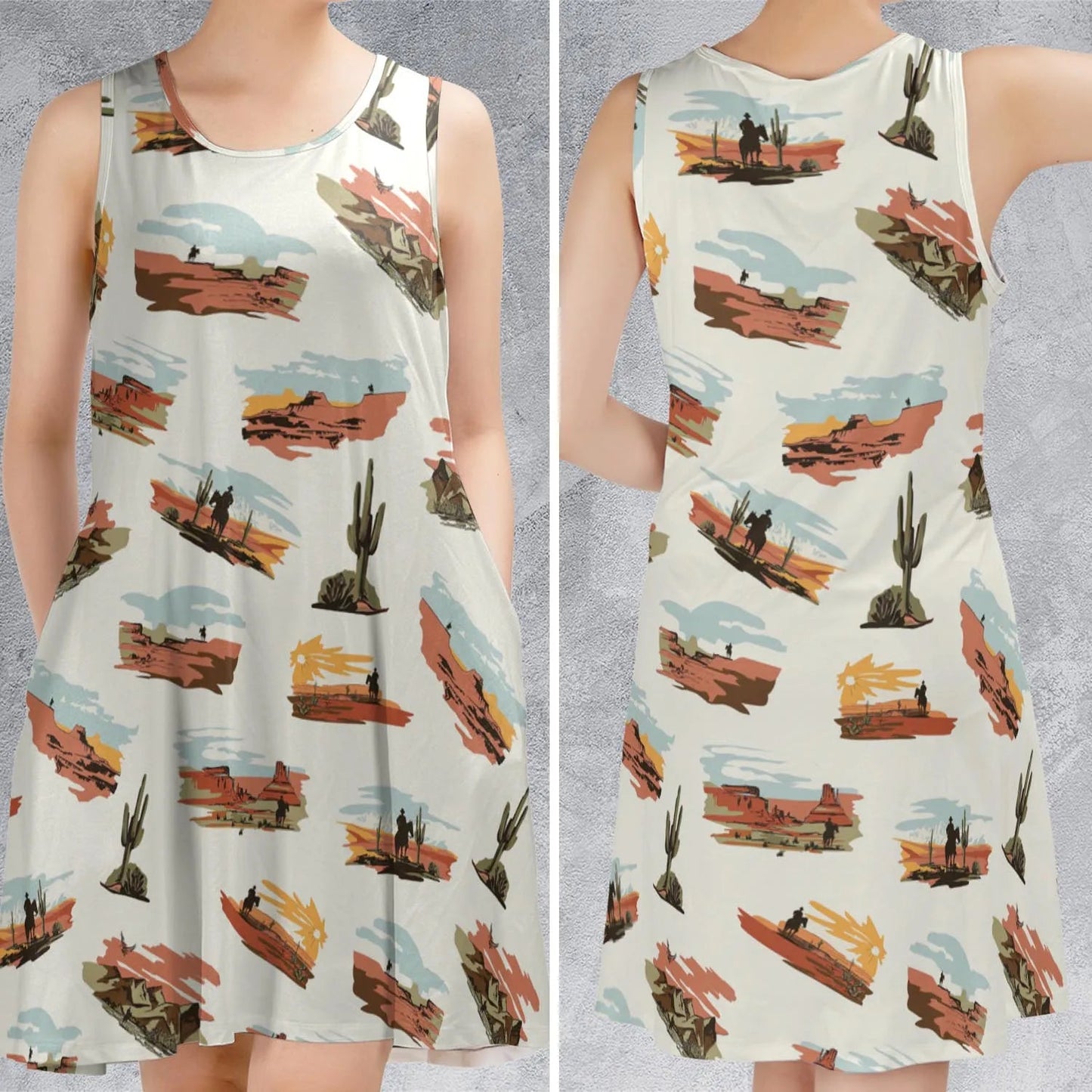 Casual Sleeveless Dress - N79J1UQT