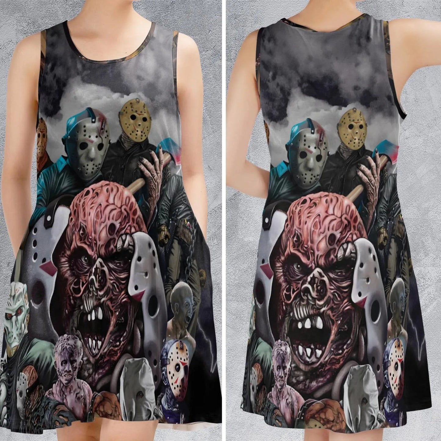 Casual Sleeveless Dress - TEA7VUZM
